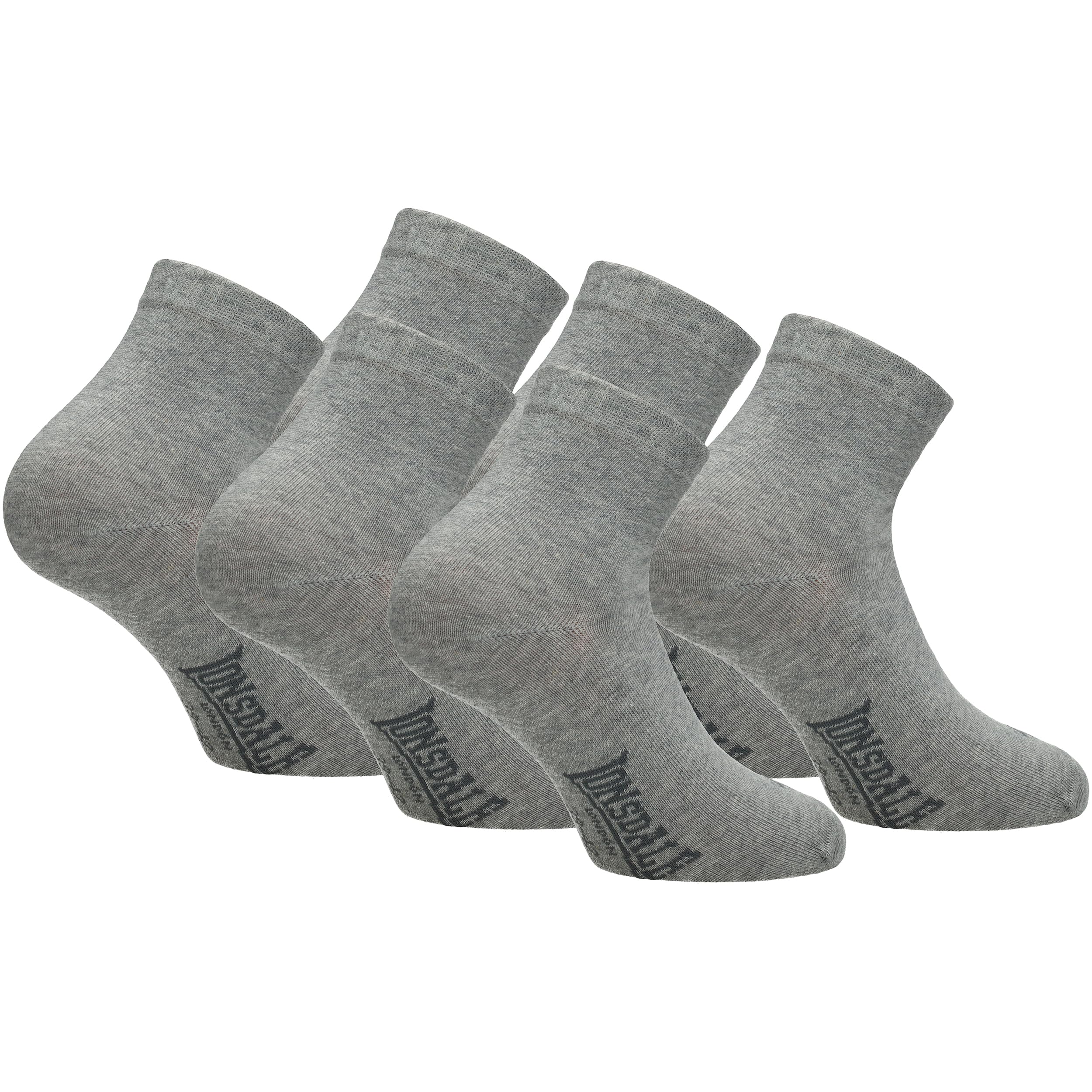 Lonsdale 6 Paia Calzini Corti Uomo Donna - Calzini Sportivi Quarter - Lunghezza Sopra la Caviglia - Cotone Traspirante