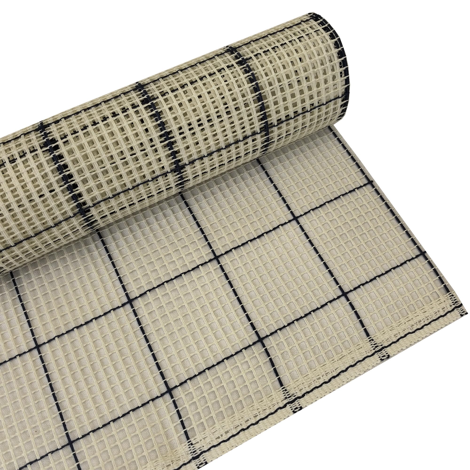3.3 Count Rug Canvas Base Fabric Hooking Mesh Canvas, with Blue Grid Lines, W29 x L39