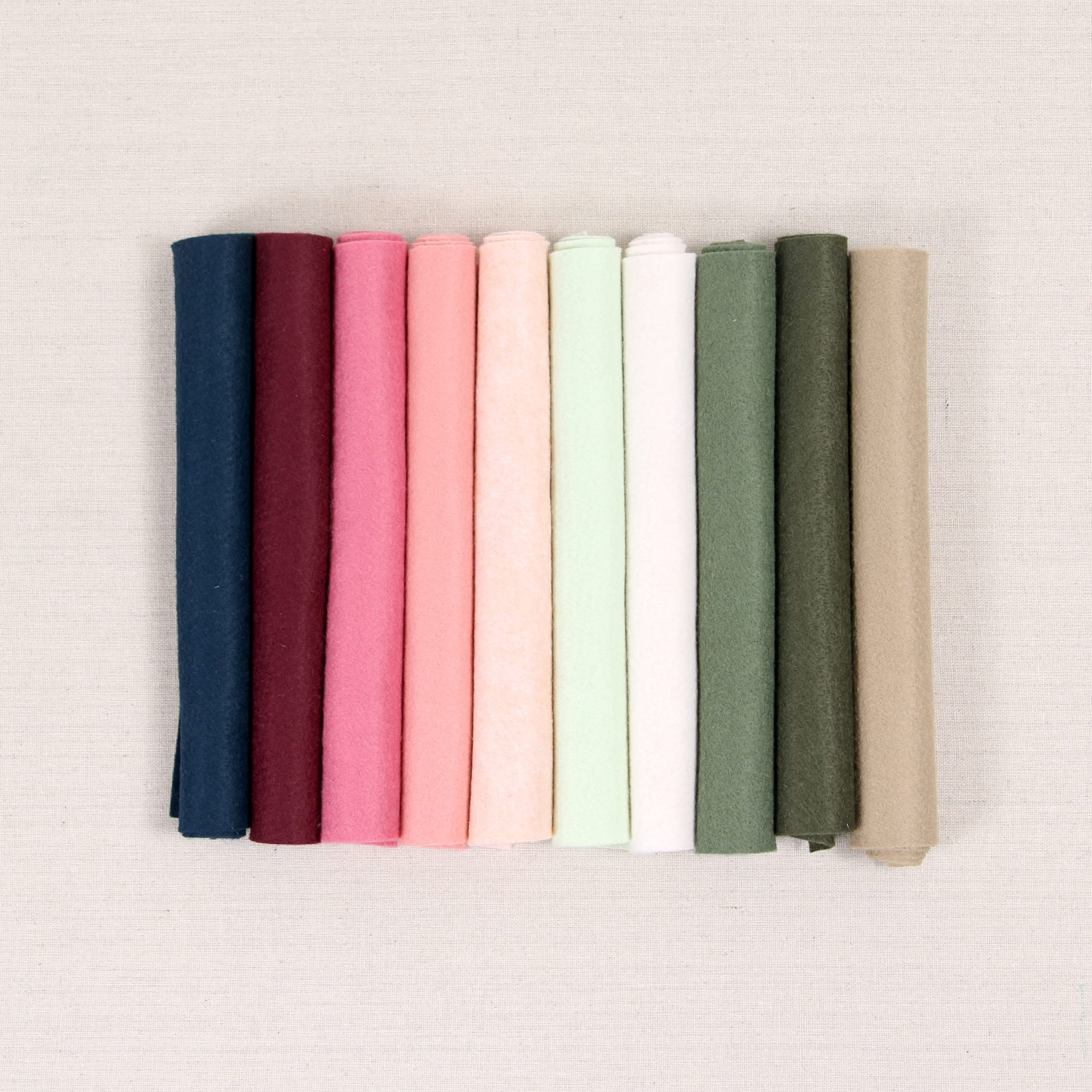 Benzie Design Wool Felt, 10 pcs 9"x12" in Flower Colors, 1 mm Thick, Soft & Pliable, Wool Blend Felt, Protea 9"x12"