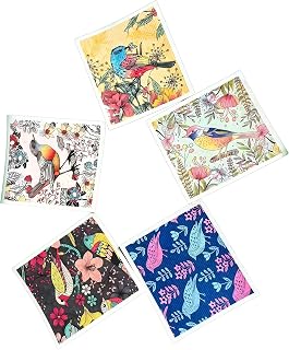 Sagevive Swedish Dishcloths 5-Pack | Super Absorbent & Biodegradable Kitchen Sponges | Eco-Friendly Reusable Paper Towel Alternative for Cleaning | 5 Vibrant Floral & Bird Patterns