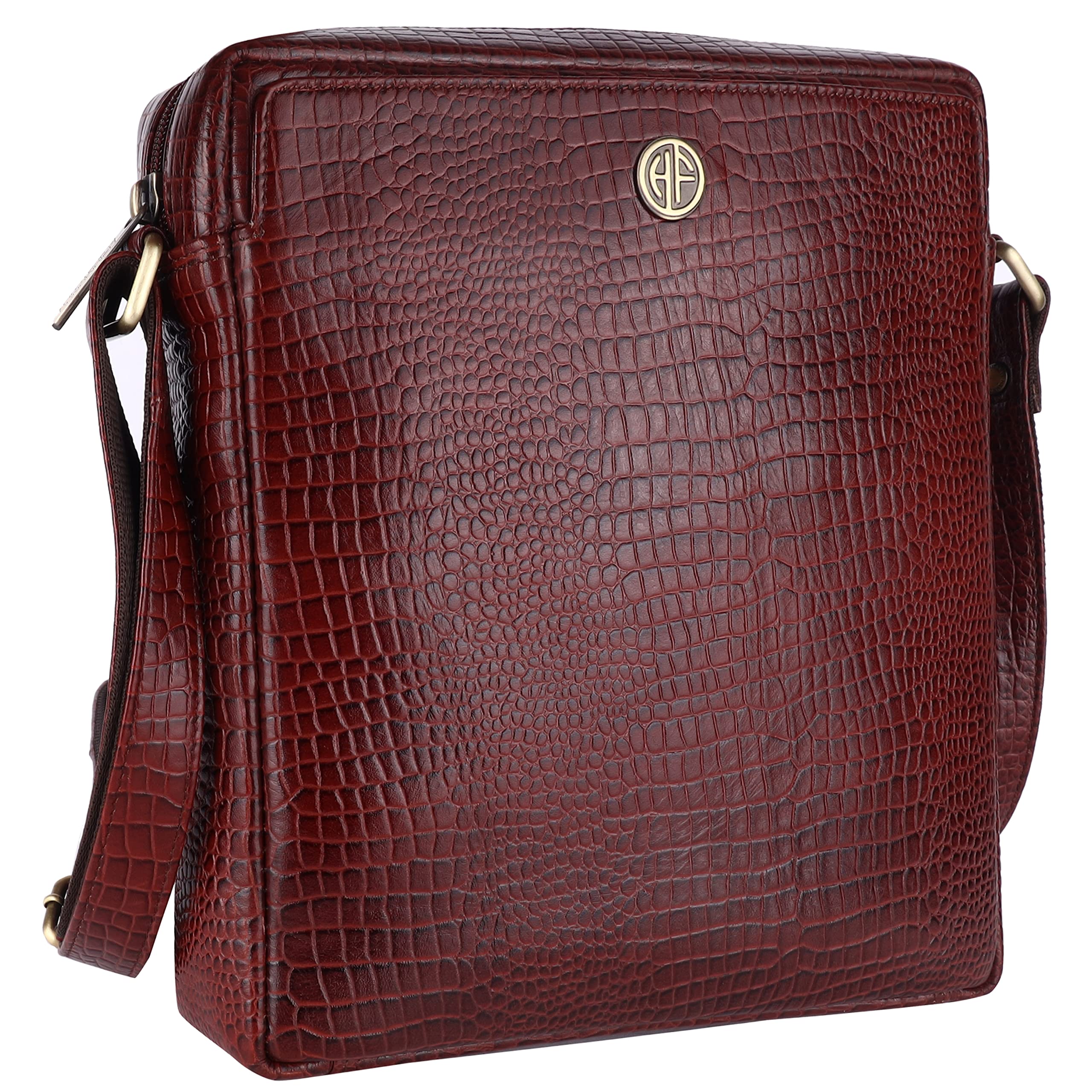 hammonds flycatcher Genuine Leather Sling Bag for Men, Stylish Spacious Side Crossbody Bag for Daily Use, Travel, Adjustable Strap, 1 Year Warranty - Brown-picture-34