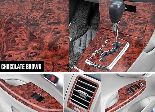 Miniatura 9 de Envoltura de vinilo de caoba, película autoadhesiva de 12 x 60 pulgadas, calcomanía de grano de madera brillante para el interior del automóvil,
