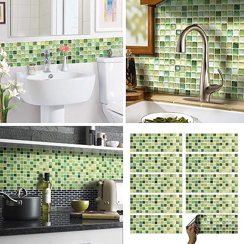 Unidesign Beaustile - Adhesivo 3D para azulejos de mosaico 3D (10, 5.28 x 14.8 pulgadas)