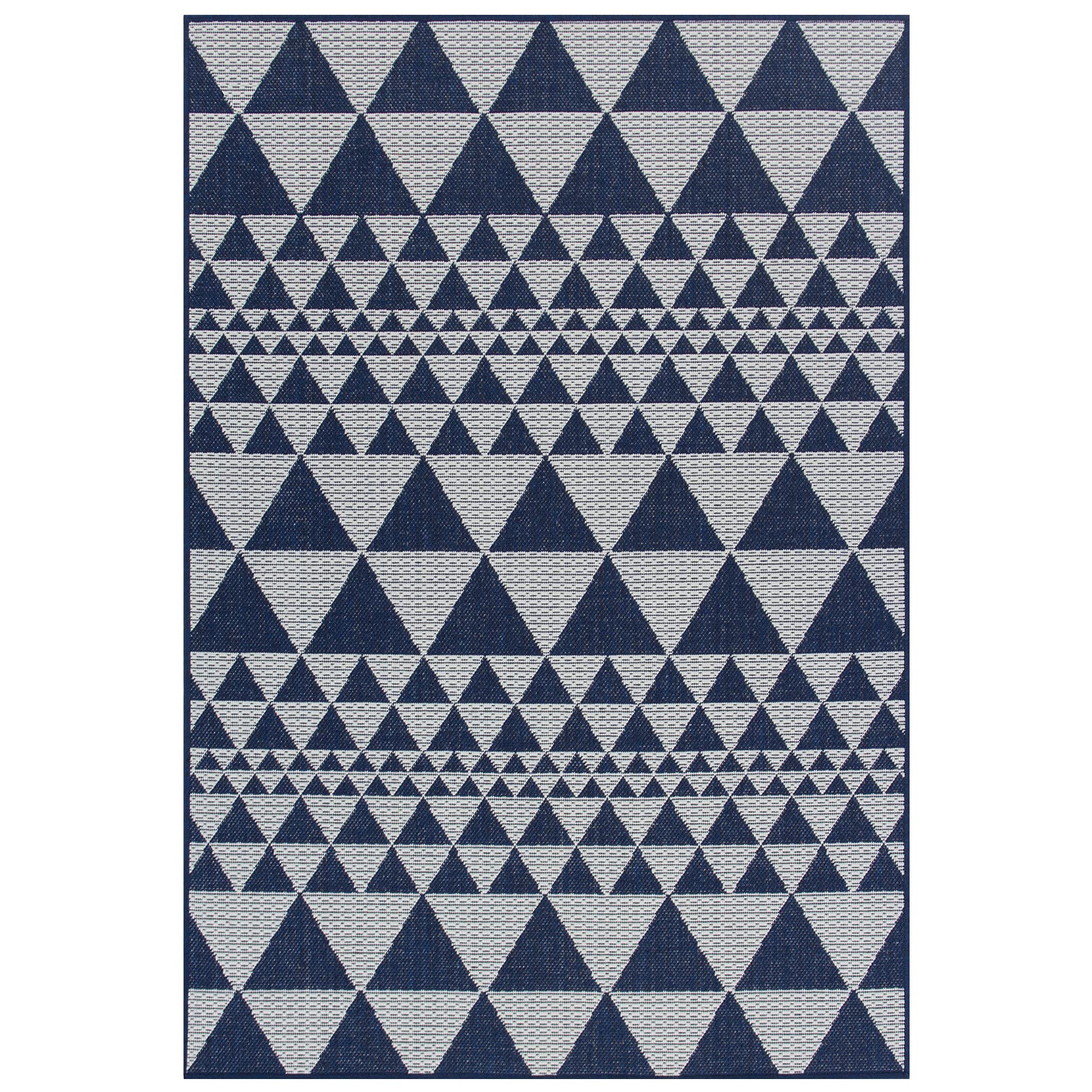 e-Rugs Contemporary Moda Prism Geometric Patterned Flatweave Area Floor Rug, Blue - 120 x 160cm