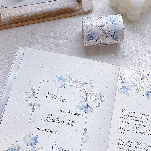 Miniatura 7 de WT Azalea Bloom - Cinta Washi ancha, rollo individual, diseños florales originales de acuarela, 2.362 in de ancho, cinta adhesiva decorativa para