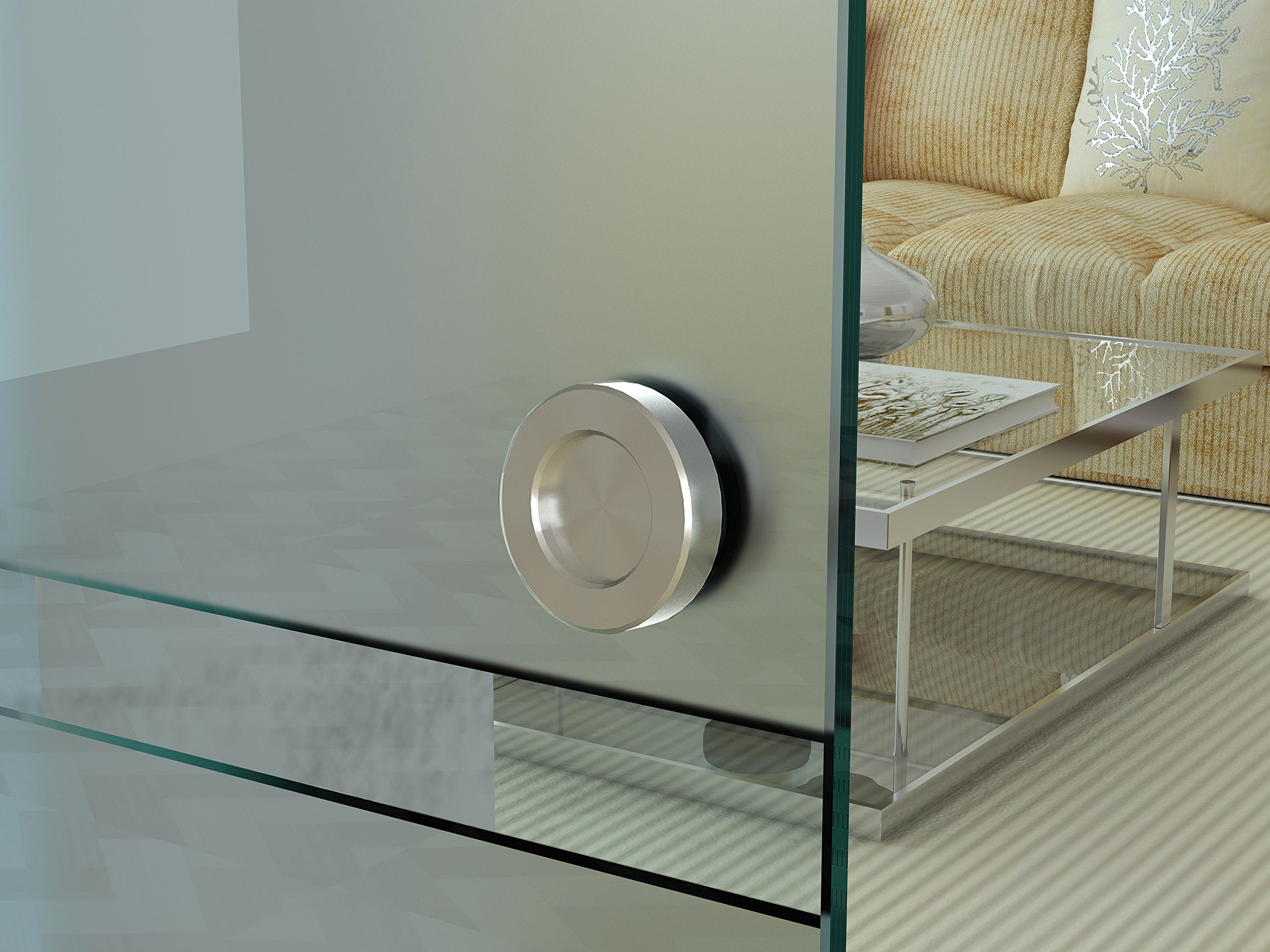 Glas-Schiebetür Ganzglasschiebetür Glastür Glas Tür MIlchglas Satiniert 900 x 2050 mm (Silber)