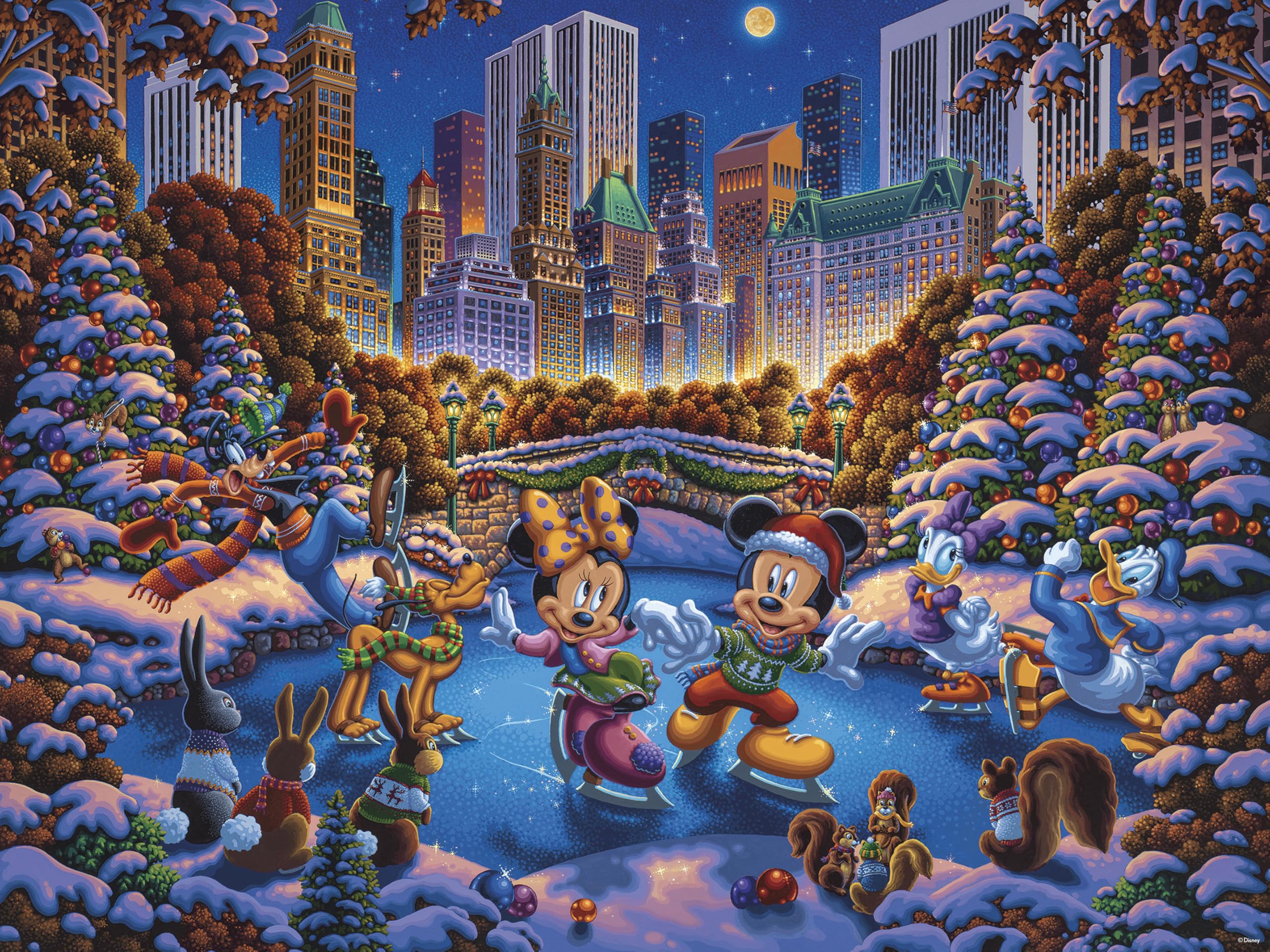 Ceaco - Disney - Dowdle - Mickey and Friends - Skating in Central Park - 1500 Piece Jigsaw Puzzle