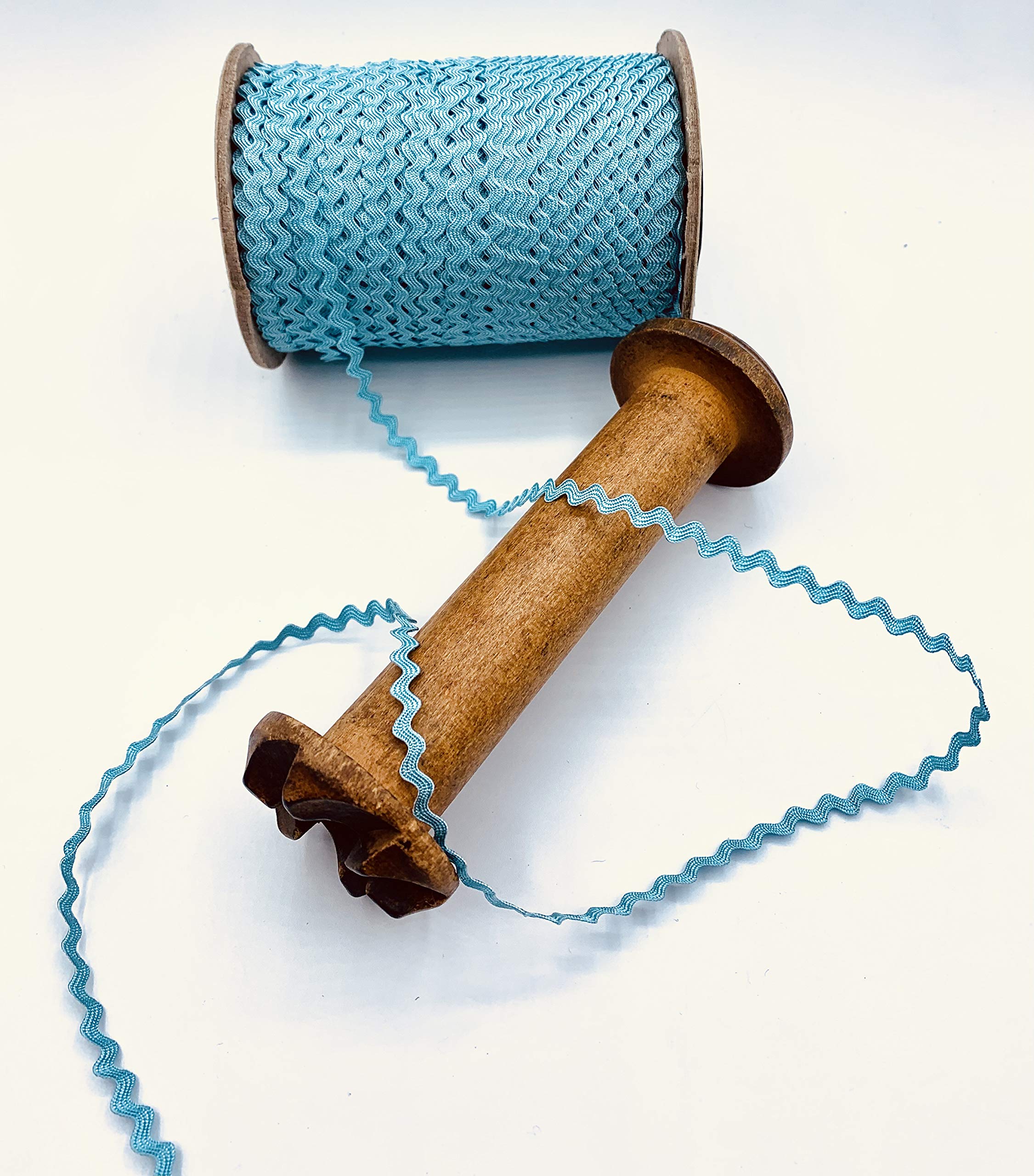 Light Blue 3/16" (5mm) Baby RIC Rac Trim – 24 Yards – Wavy Braid, Ideal for Sewing, Quilting, Hair Bows, Crafts