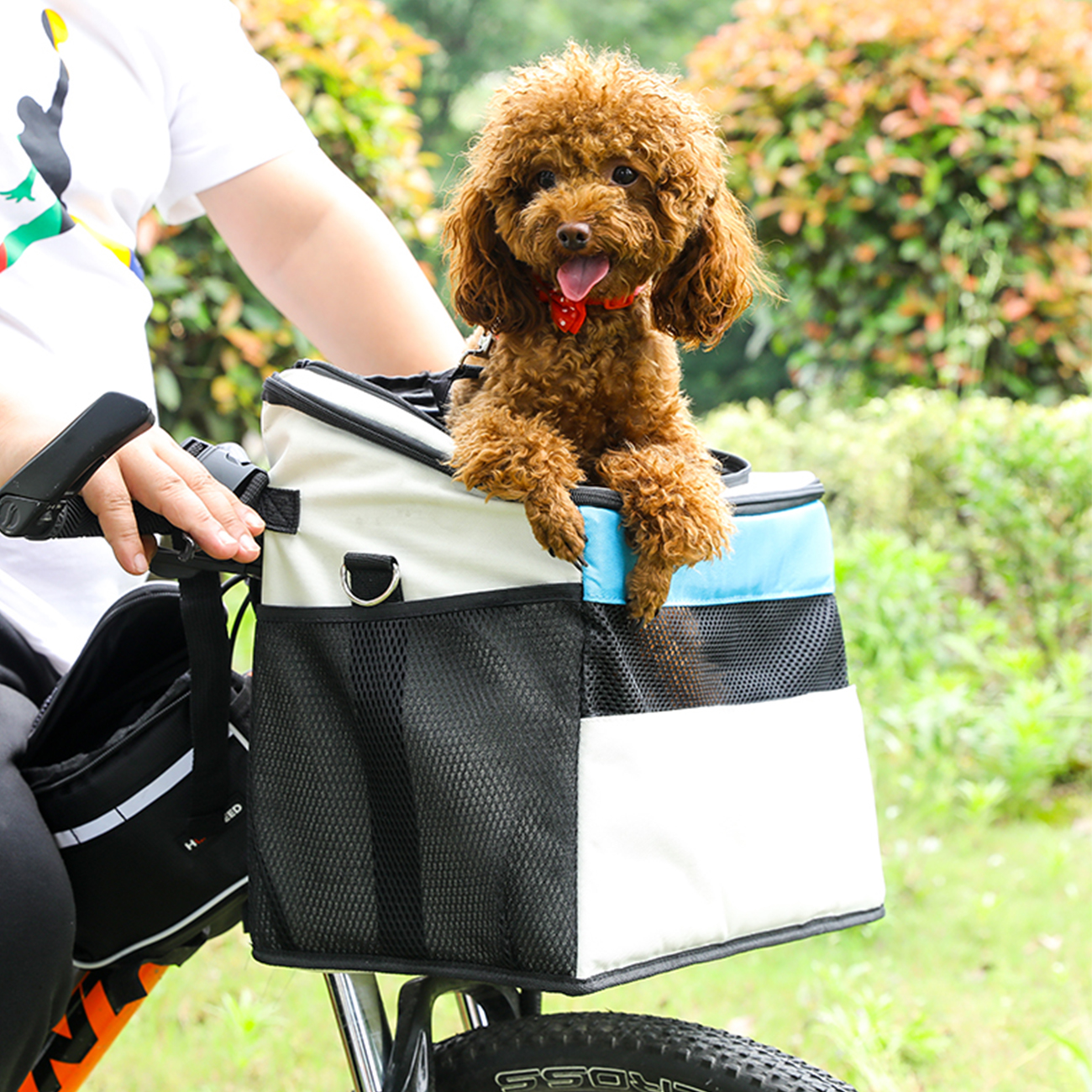 AmaSpace Cat/Dog Bike Basket, Bicycle Handlebar Basket for Small Dog