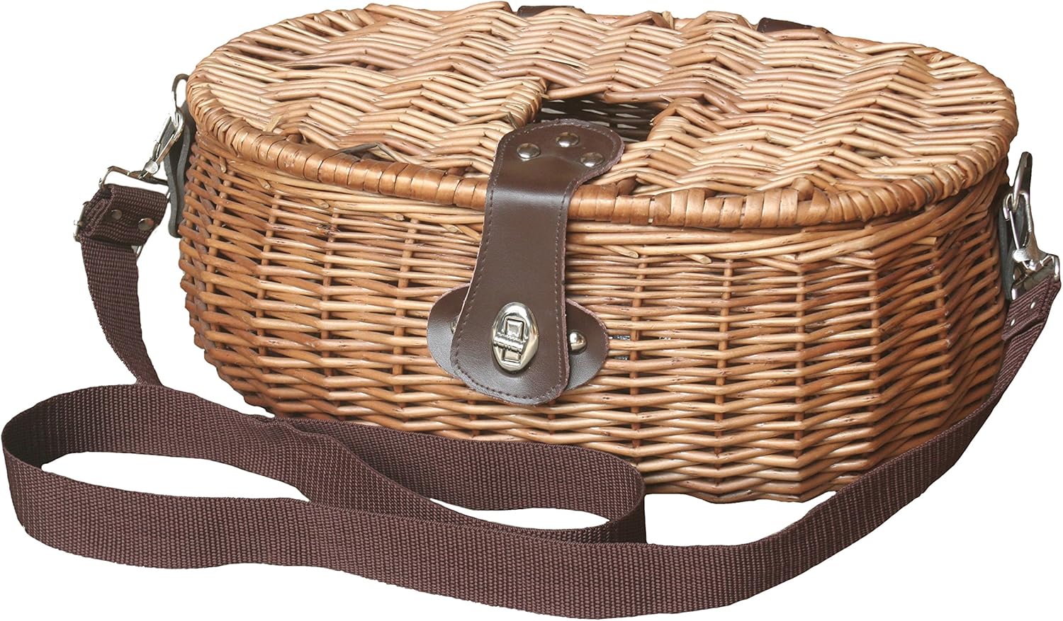 Red Hamper Fishing Tackle Creel Basket, Wicker, Brown, 15 x 36 x 21 cm