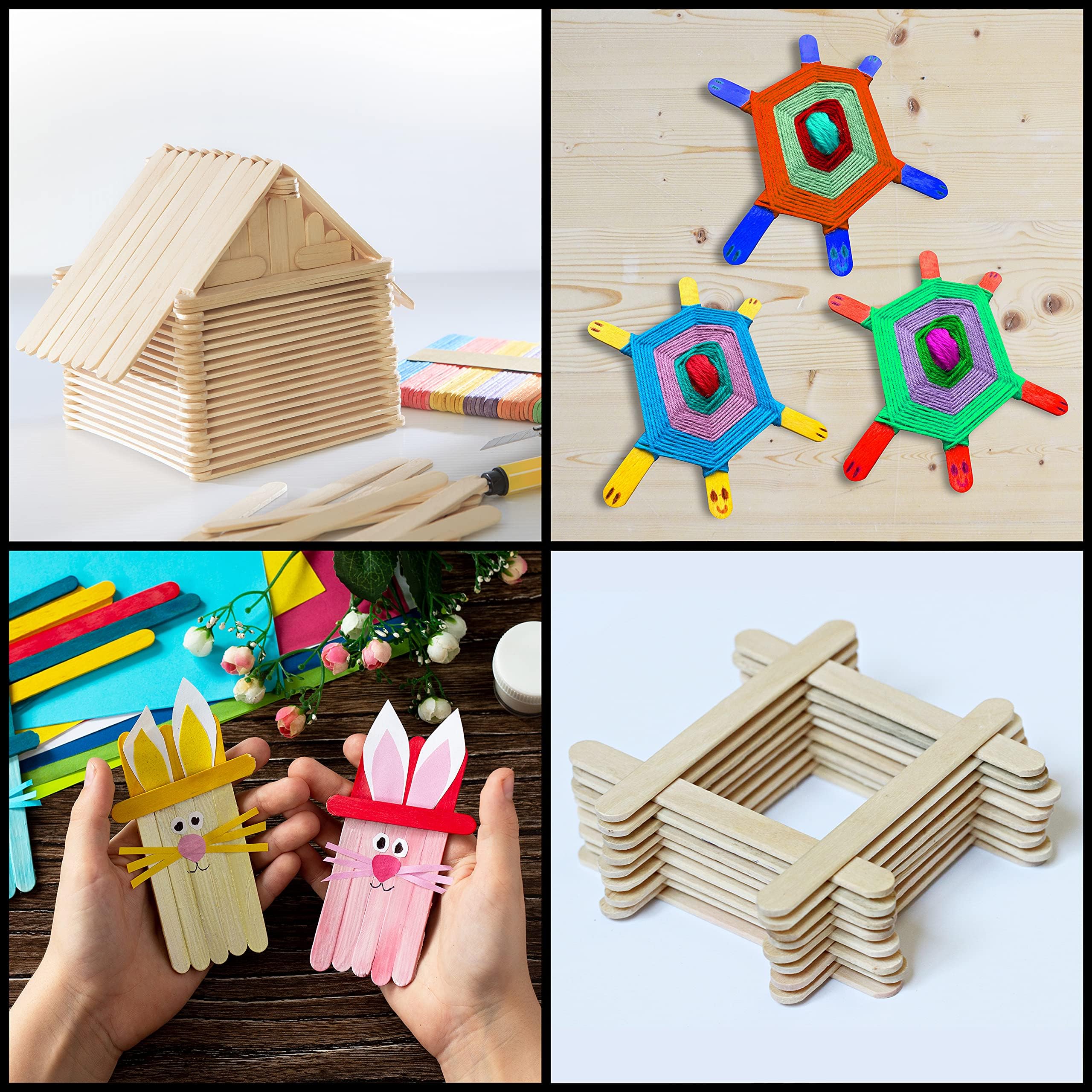 Belle Vous Baton de Lecca-lecca in legno naturale (confezione da 300) – 1,6 x 14,8 cm – Bastone di ghiaccio in legno massiccio liscio – per progetti artistici, lavori manuali per bambini e etichette
