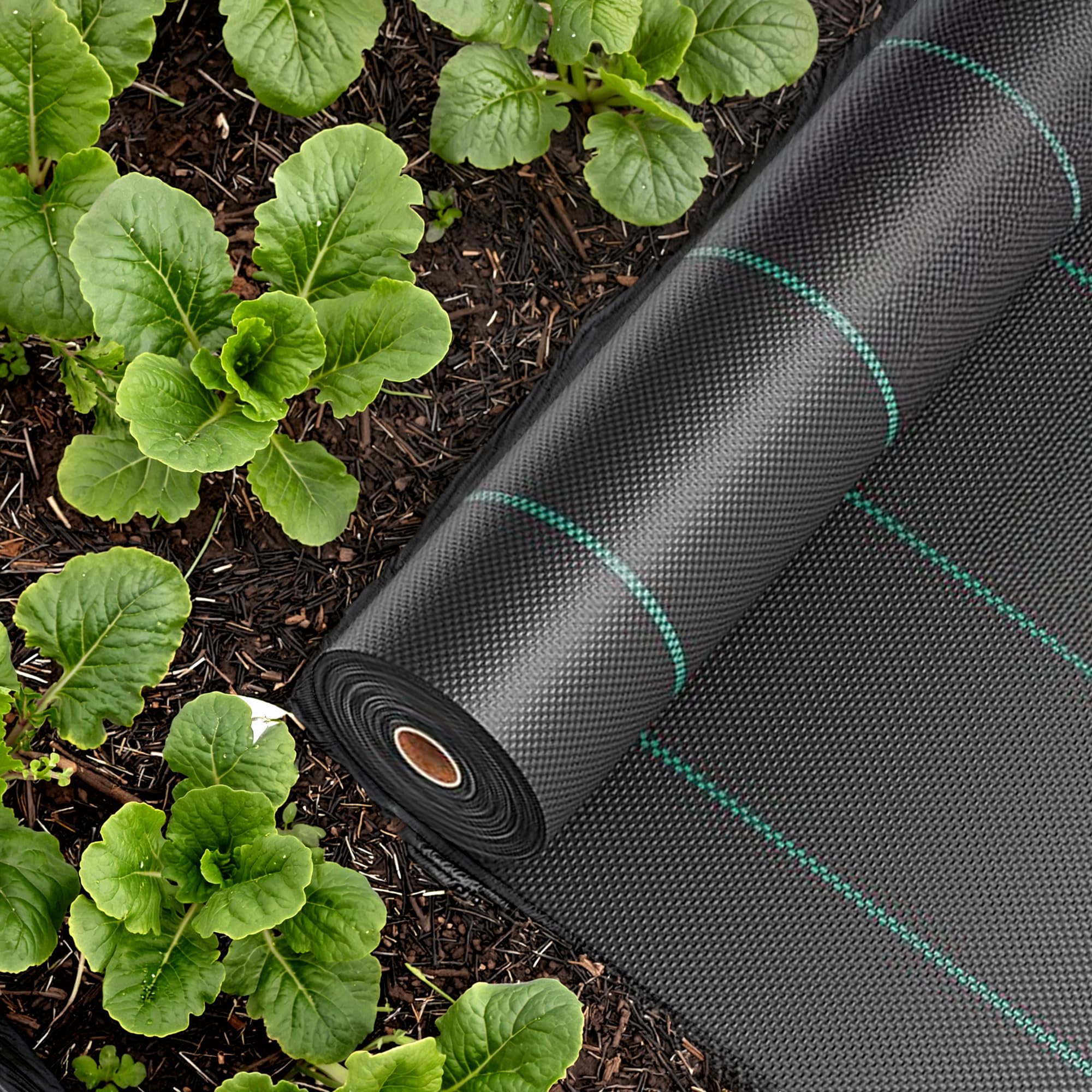 Home Tresor - Telo Pacciamatura Anti Erbacce Antialga Tessuto Permeabile Barriera Contro Infestanti per Orto e Giardino - 1x50 MT