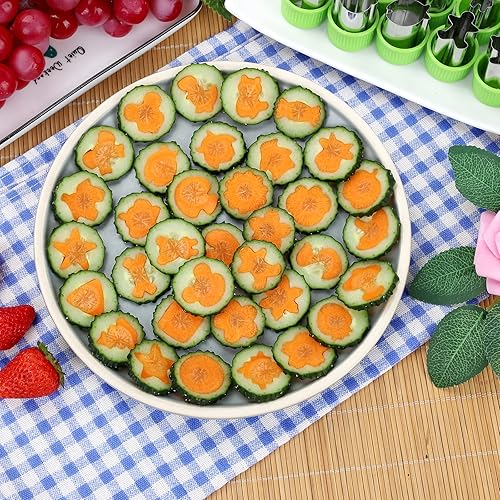 Miniatura 7 de NEW LIVE Juego de 35 cortadores de galletas, cortadores de verduras y frutas, sellos, moldes, cortadores de galletas mini