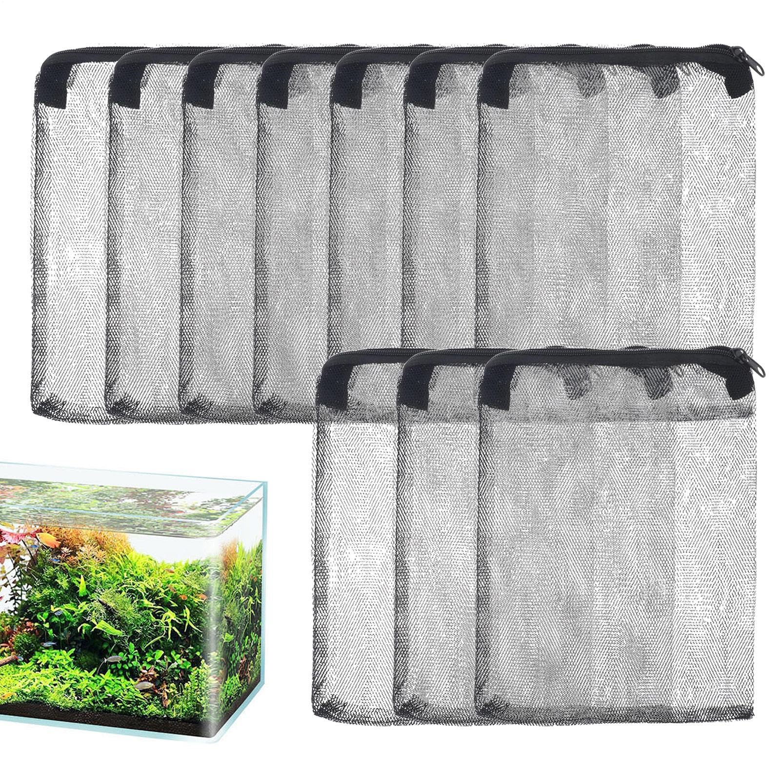 Generico Filter Bags for Fish Tanks, 10 Pieces Washable for Cleaning, Mesh for Medium Aquarium | for Water Maintenance Home Owners Professionals