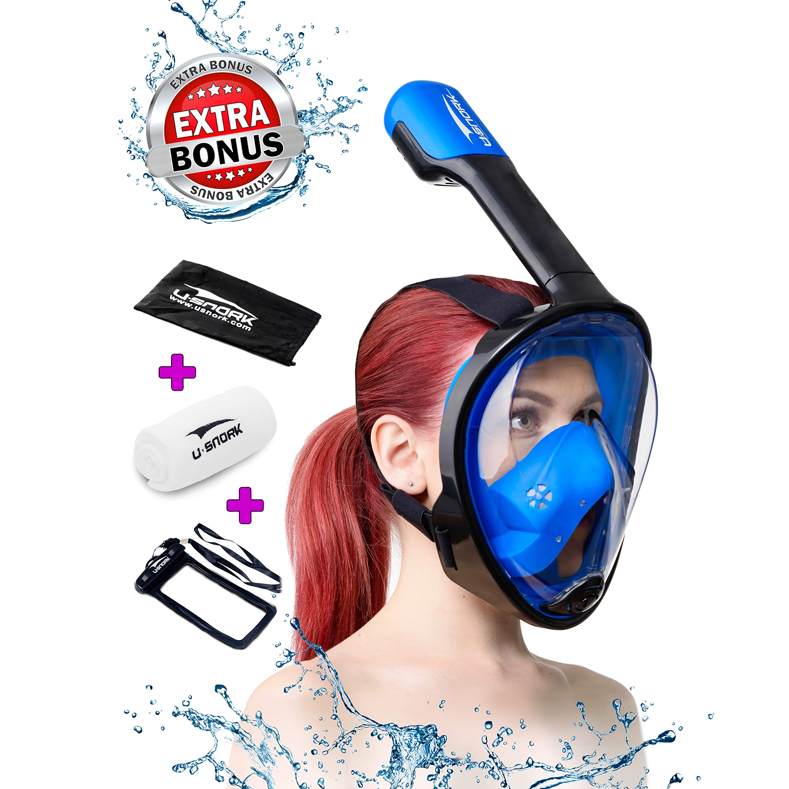 Buy Usnork Full Face Snorkel for Kids and Adults Snorkel Set with 4