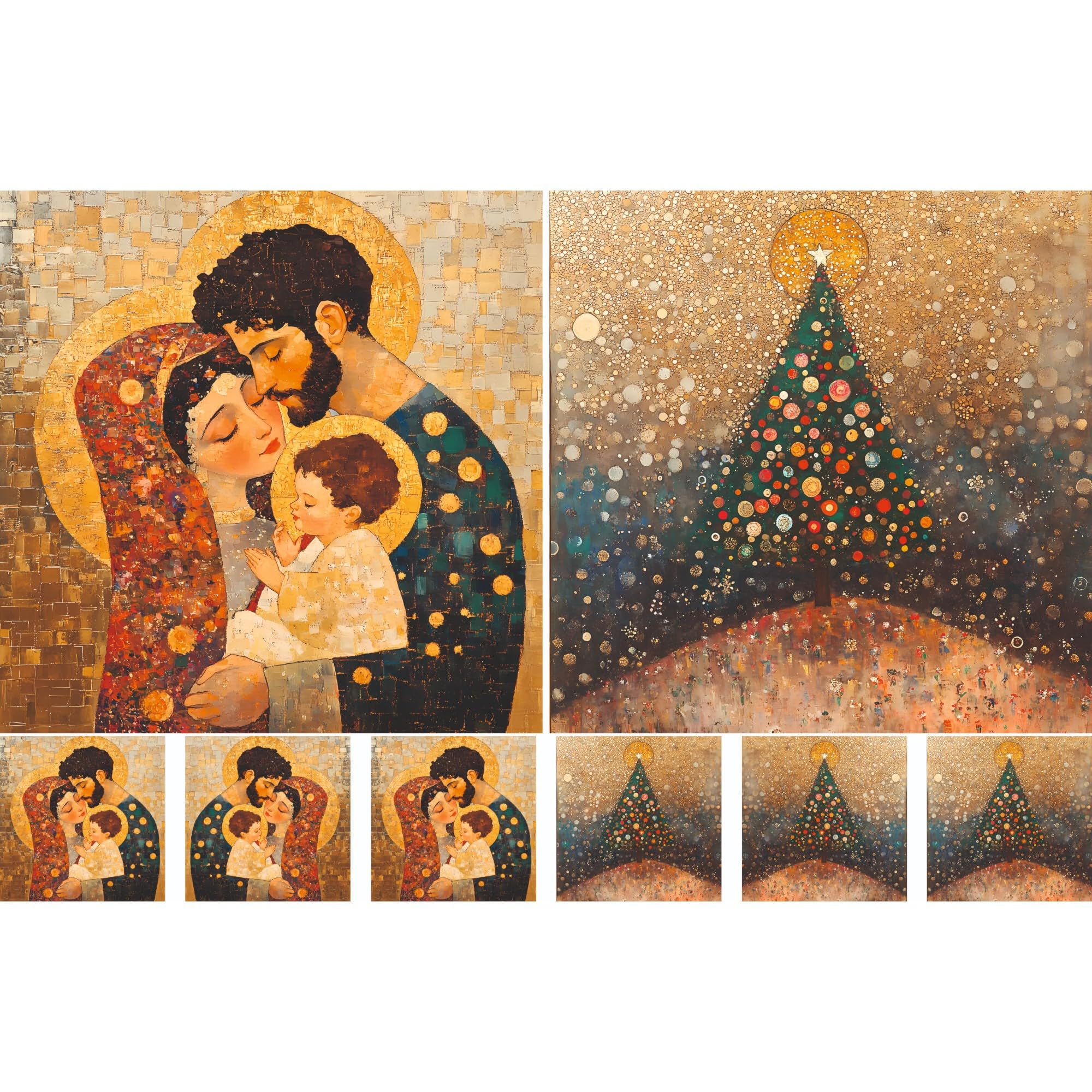 Holy Family Decoupage-Reispapier, 21 x 29 cm, 4 Blatt, 32 Stück, 8 einzigartige Designs, vielseitige Designs für Kunstprojekte und Bastelarbeiten CRAFT KREATIVELY