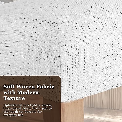 Miniatura 6 de HomePop Taburete de mostrador de respaldo abierto de 24 pulgadas, decoración del hogar, sillas de tela para comedor, cocina y sala de estar, tejido