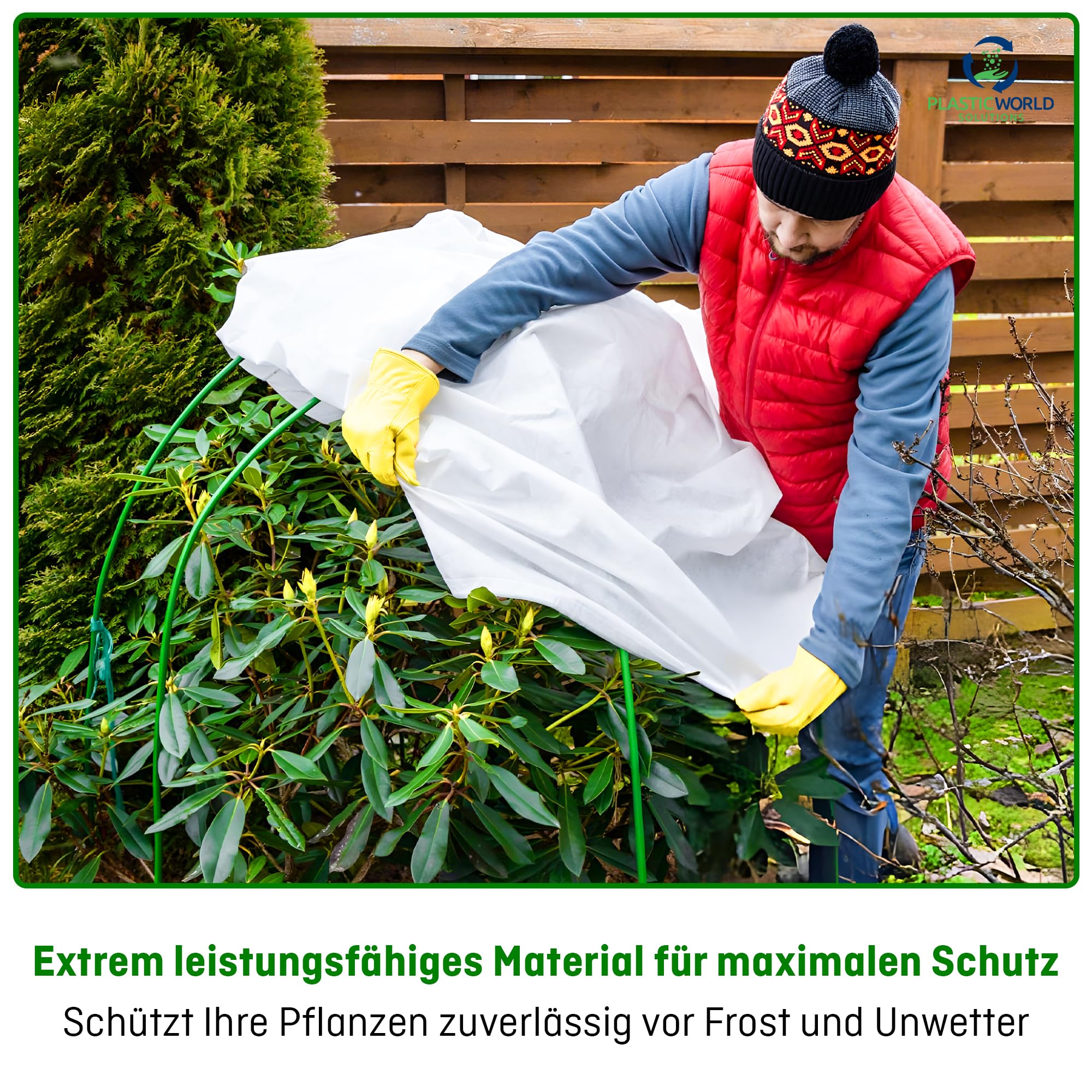 PWS Wintervlies 80m² | 1,6x50 m Gartenvlies | Gartengewebe, Frostschutzvlies atmungsaktiv, UV-Stabil, zuschneidbar | Winterschutz für Pflanzen | Weiß, 30 g/m²
