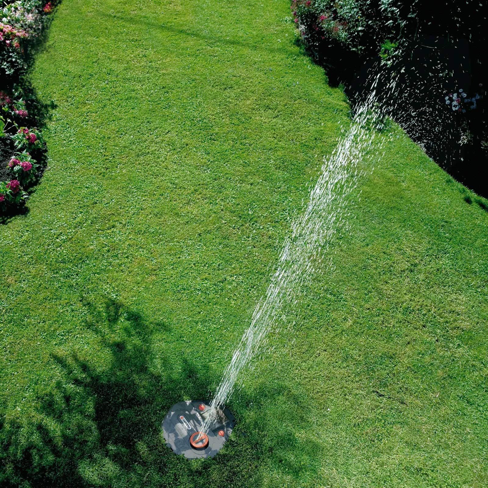 Gardena Sprinklersystem Vielflächen-Versenkregner AquaContur automatic: Rasensprinkler für die Bewässerung unregelmäßig geformter Rasenflächen bis 350 m², 25 - 360° Beregnungssektor (1559-29)