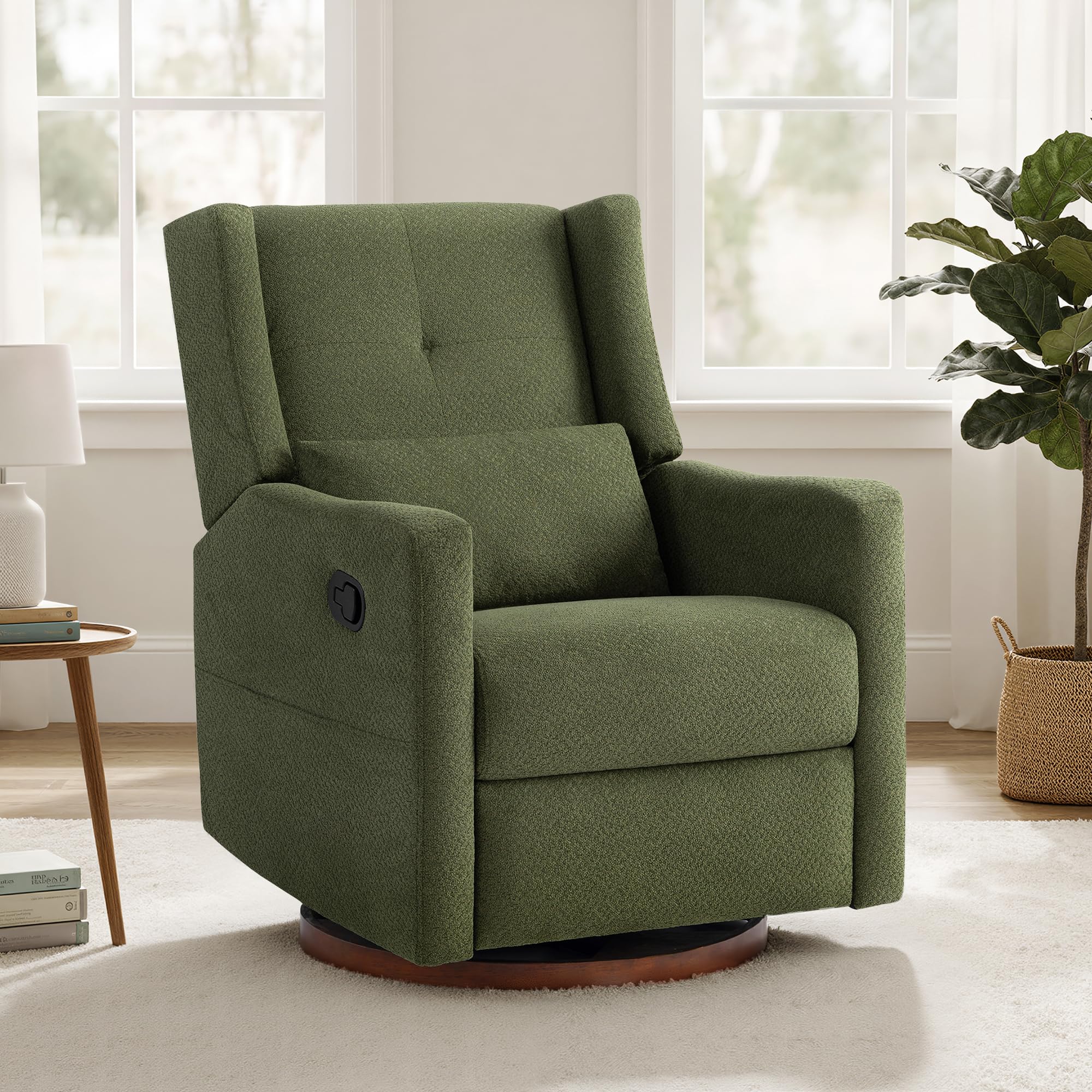 Photo 1 of KISLOT Swivel Rocker Recliner Chair, Green