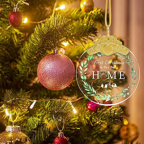 Miniatura 6 de Adorno de Navidad de cristal para el hogar 2023, primera Navidad en nuestro nuevo hogar 2023, regalos de inauguración de la casa para una nueva casa