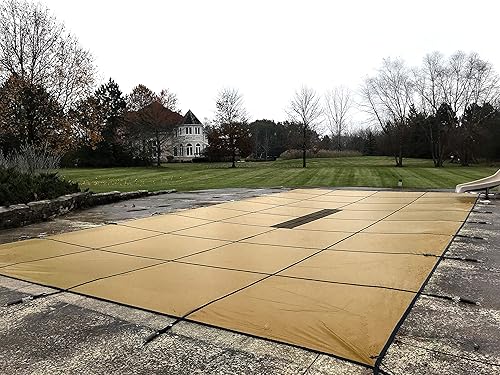 Vista 65 de WaterWarden Cubierta de seguridad sólida para alberca enterrada, cumple F1346 de la ASTM según UL, triple costura, con accesorios, 16 x 40 pies