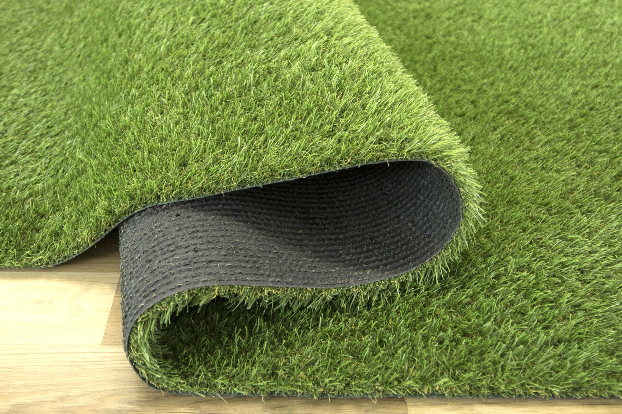 Kunstrasenteppich Outdoor 100x150 cm, Rasenteppich für Balkon und Garten, Kunstrasen Soul als natürlich 28mm grün - gelb, Artificial Grass, Wasserdurchlässig Kunstrasen Rollrasen mit Meterware