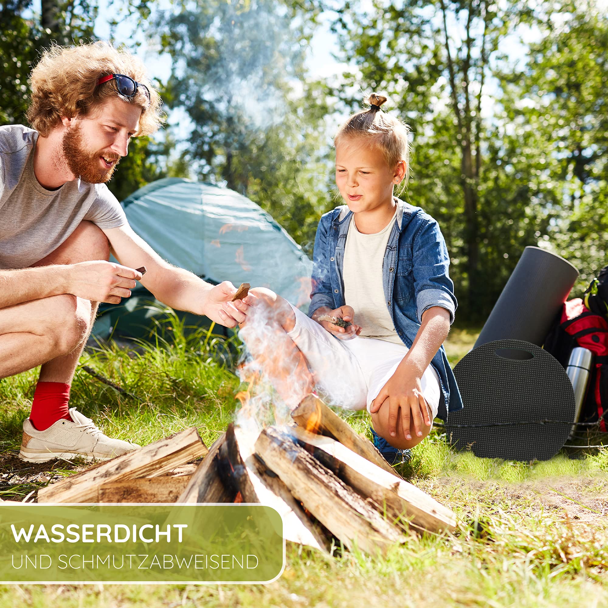 Yate doppeltes Schaumstoff Sitzkissen - 18 Stück in einem Set - doppelseitig - wasserdicht und schmutzabweisend - Sitzunterlage - rund - mit Griff