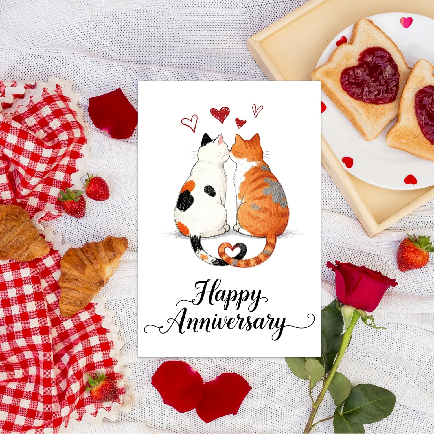 Funny Cat Anniversary Card for Him Her, Sweet Wedding Anniversary Card for Husband Wife, Romantic Love Card Gift for Cat Lovers - Image 5