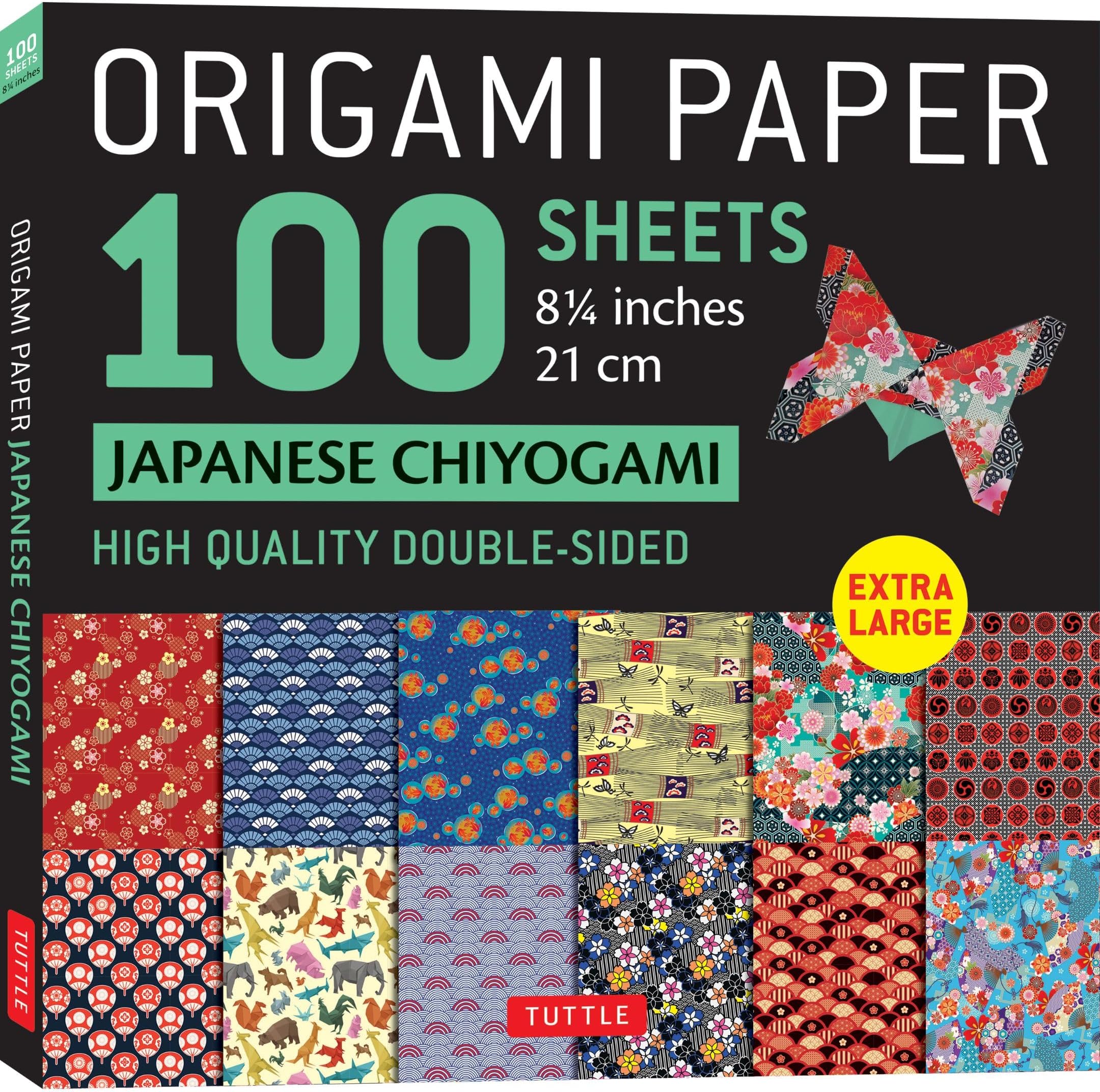Origami Paper 100 sheets Japanese Chiyogami 8 1/4" (21 cm): Double-Sided Origami Sheets Printed with 12 Different Patterns (Instructions for 5 ... ... (Instructions for 5 Projects Included)