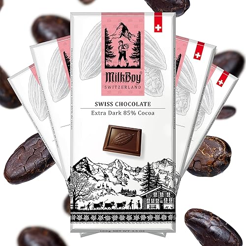 Miniatura 3 de Milkboy - Chocolates negros suizos 85 chocolate negro chocolates suizos fabricados en Suiza sin lácteos vegano sin gluten sin OMG Kosher de granja