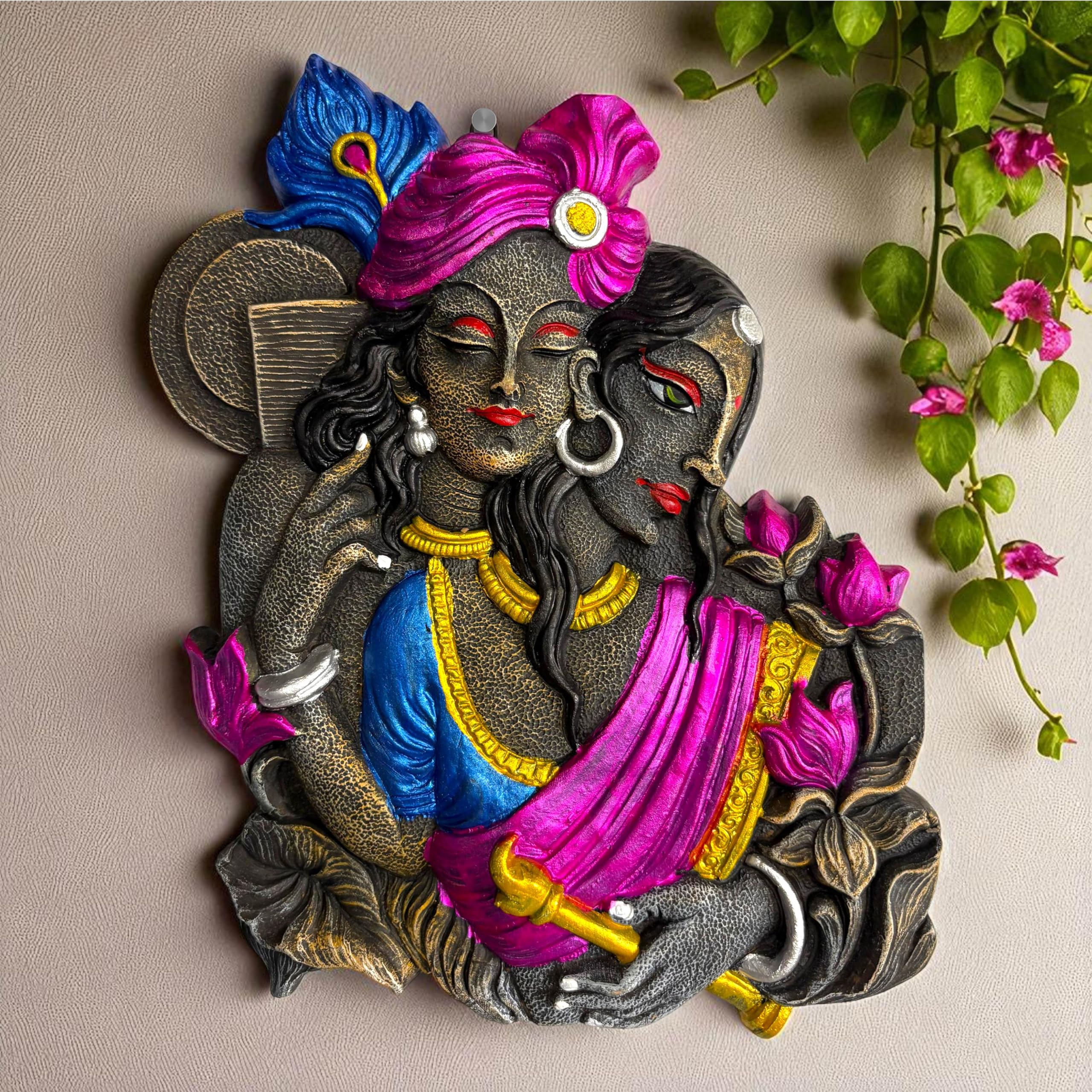 Shiv Parvati Terracotta Wall Hanging - Divine Home Decor -12