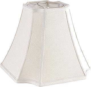 GOSO 1 Pc Square Cut Corner Medium Lampshade 13.2", Beige Fabric Lamp Shade for Table and Floor Lamps, 6.5x13.2x10.6" Spider Octagonal Lamp Shades Replacement for Bedroom DIY Bell, Easy Assembly