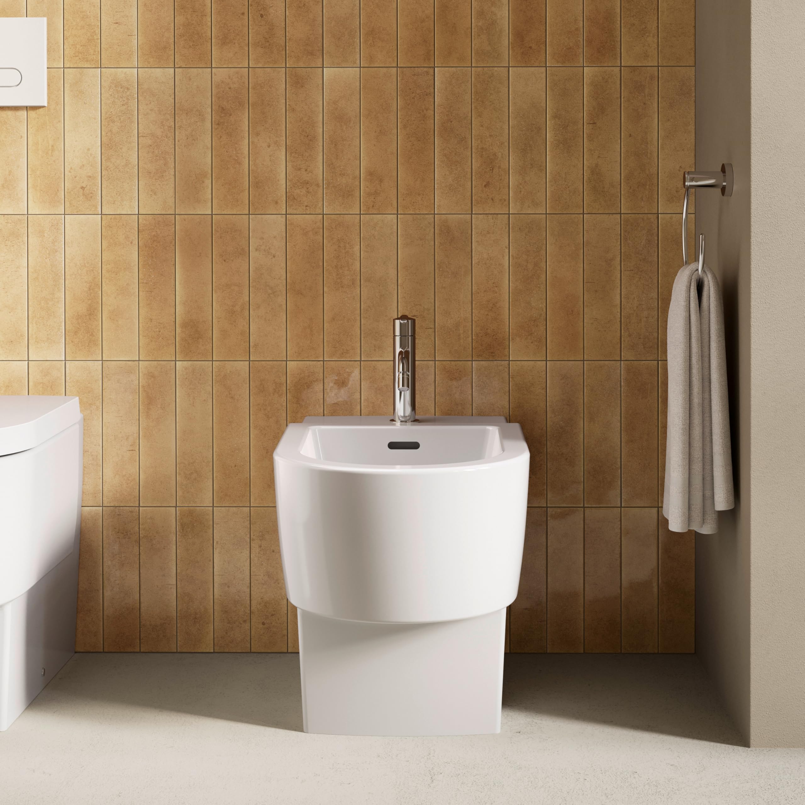 Duravit Balcoon jednouchwytowa bateria bidetowa (wysokość wylewki 119 mm), mikser bidetowy z zestawem odpływowym z drążkiem pociągowym, chrom