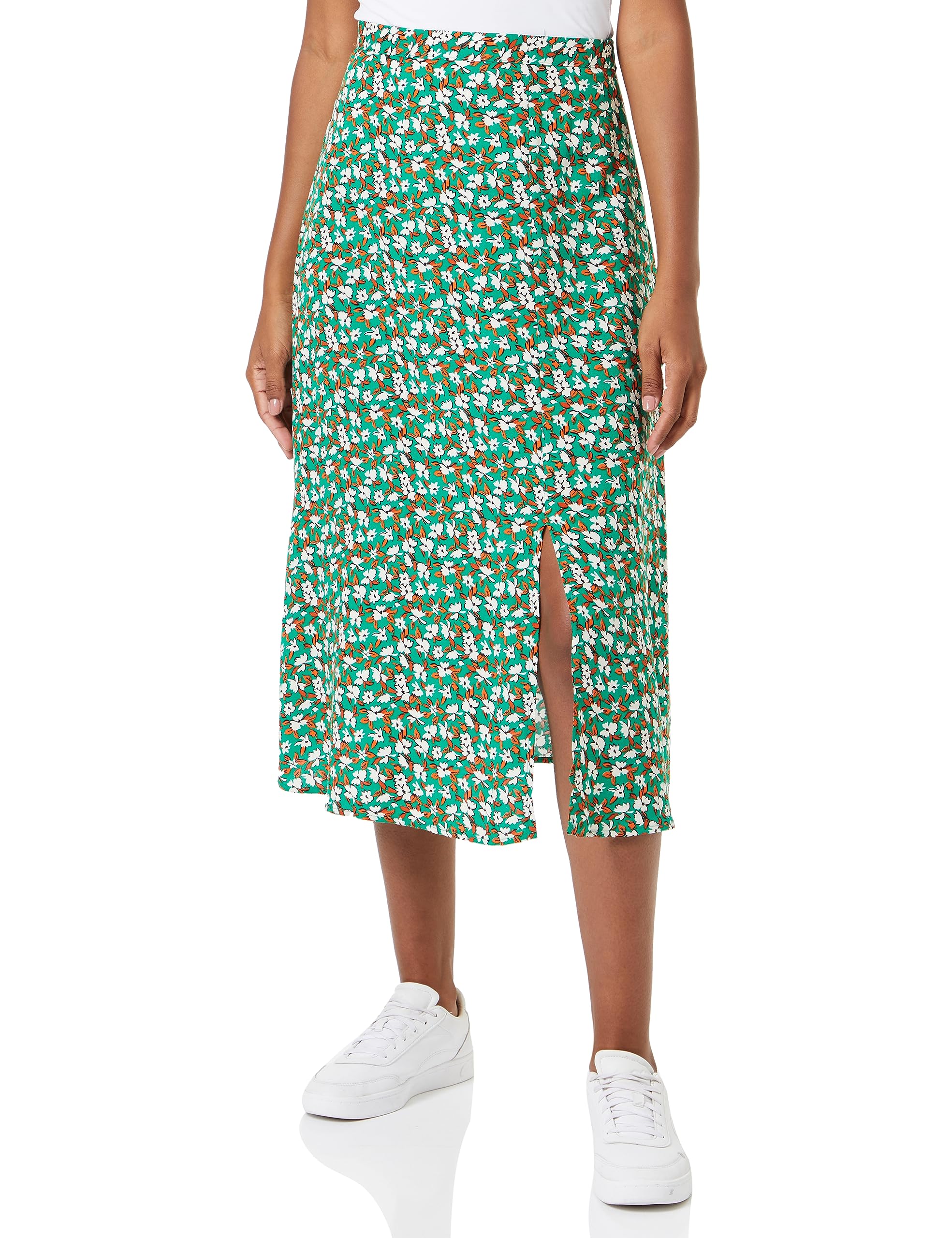 Trendyol Damen Koyu Zümrüt Yeşili Women Midi A-Line Woven Skirt Baby Rock, 38