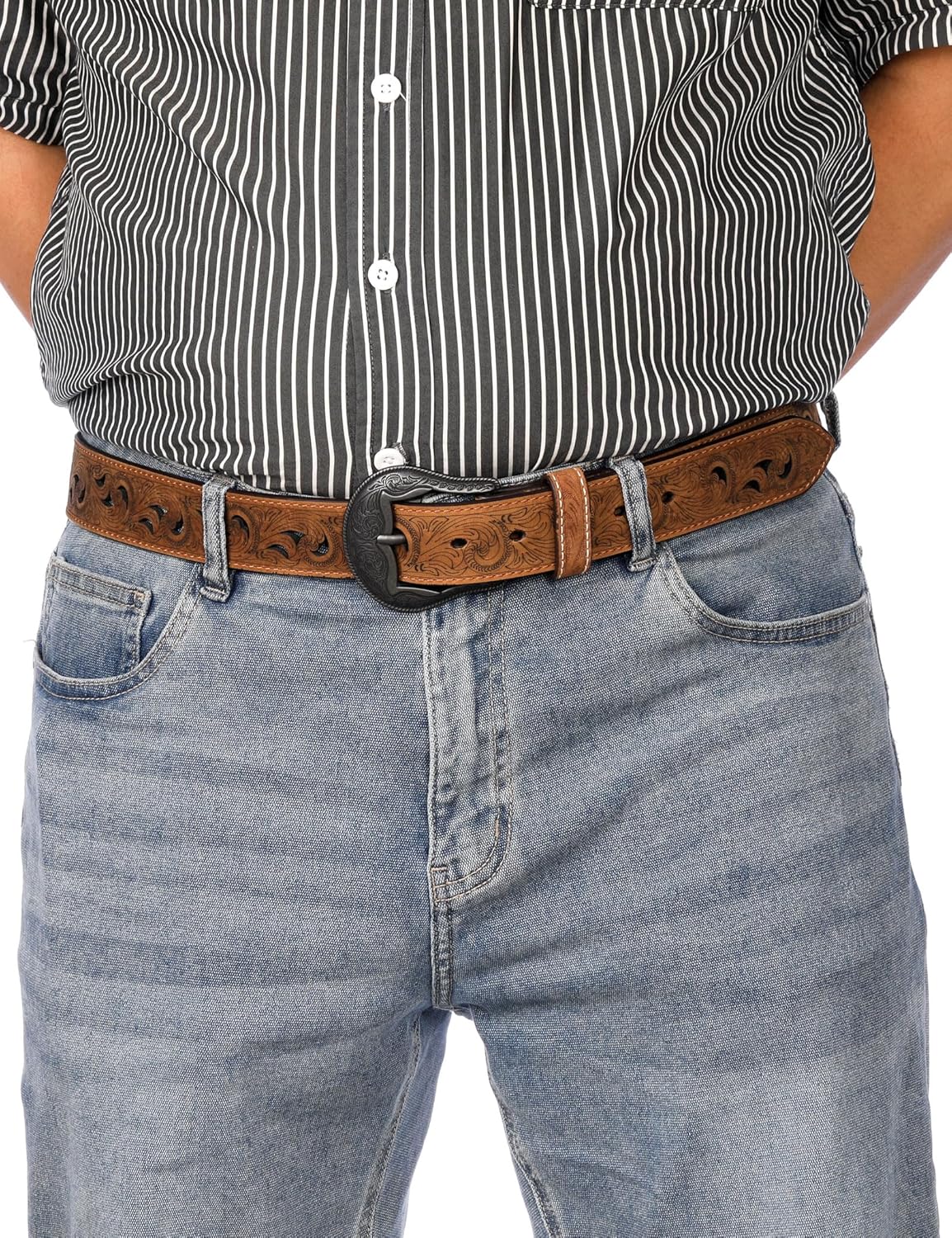 Western Belt Buckle for Men & Women - 1.5" Replacement Cowboy Buckle for Leather Belts - Image 2
