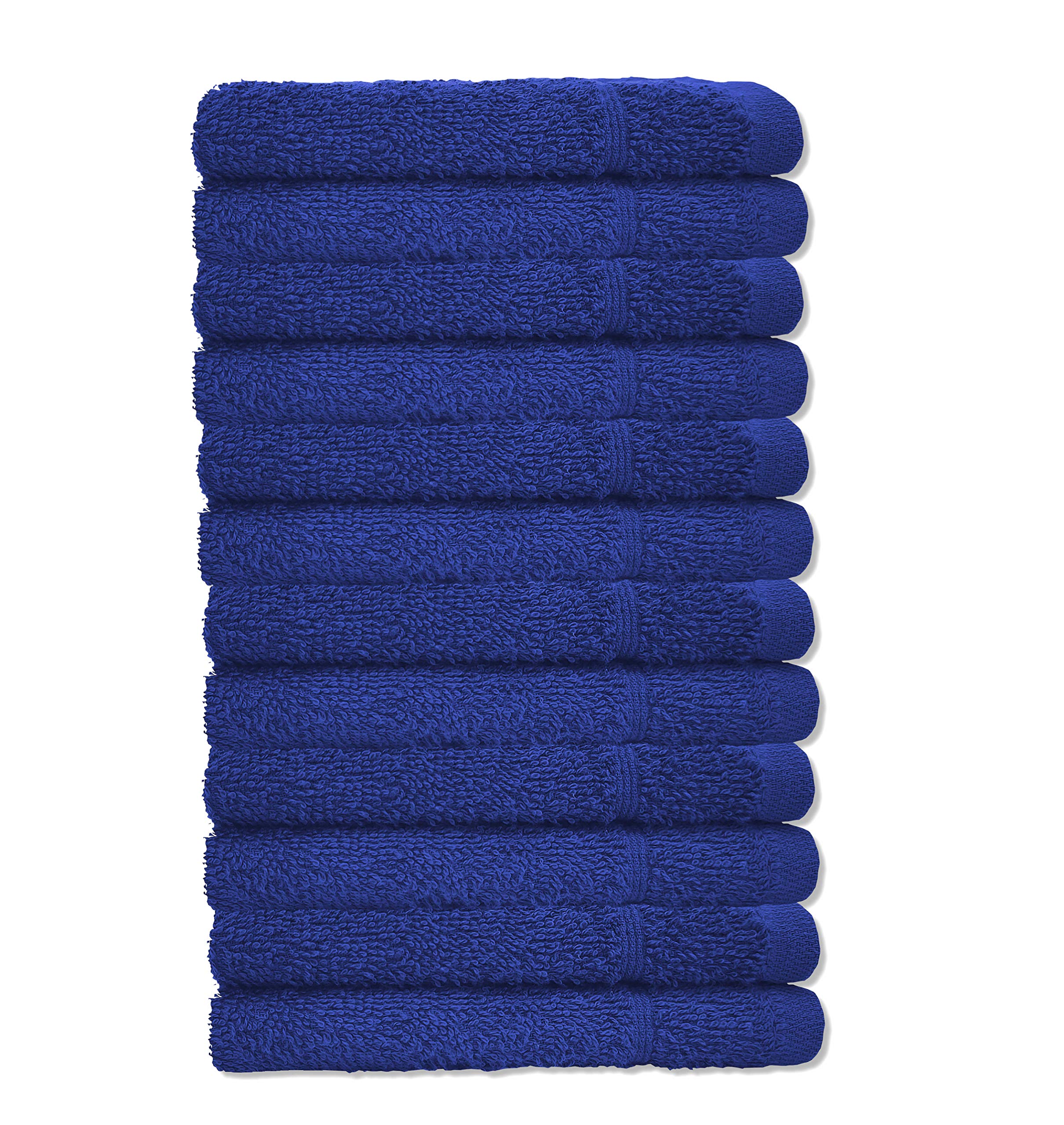 A & B Traders Navy Washcloths 100% Prime Egyptian Cotton Pack Of 12 Facecloths Flannels Super Soft Quick Dry 30 X 30Cm (Navy)