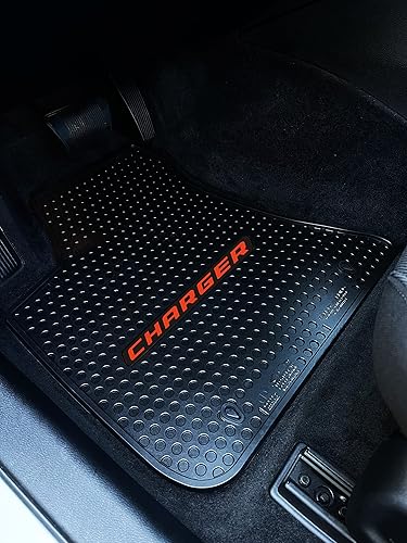 Lloyd Mats Alfombrillas de goma resistentes para todo tipo de clima, alfombrillas de goma resistentes para Dodge Charger RWD 2011-2023 (2 unidades,