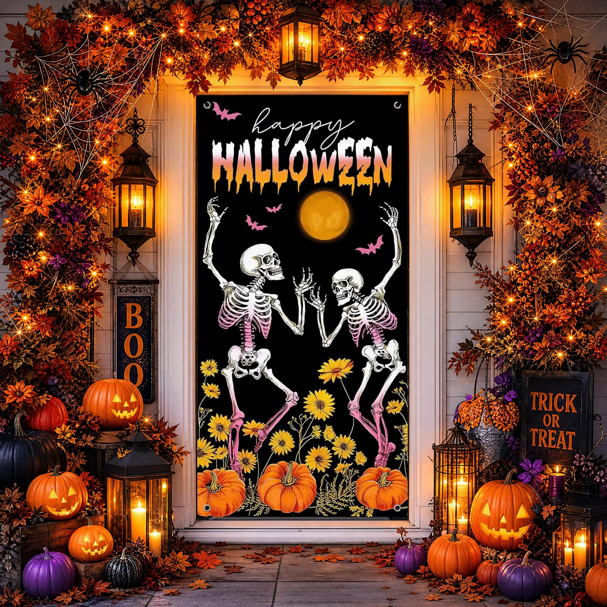 OPUHOHR Halloween Door Cover Decorations 181.9 x 89.9 cm