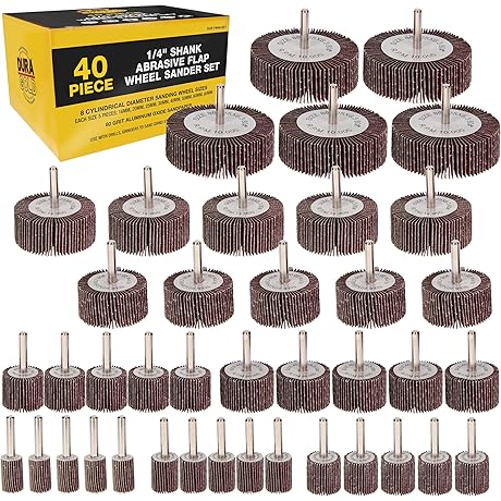 Dura-Gold [80 Grit] - Complete Sander Kit w/ 8Pcs Flapper Wheel +...