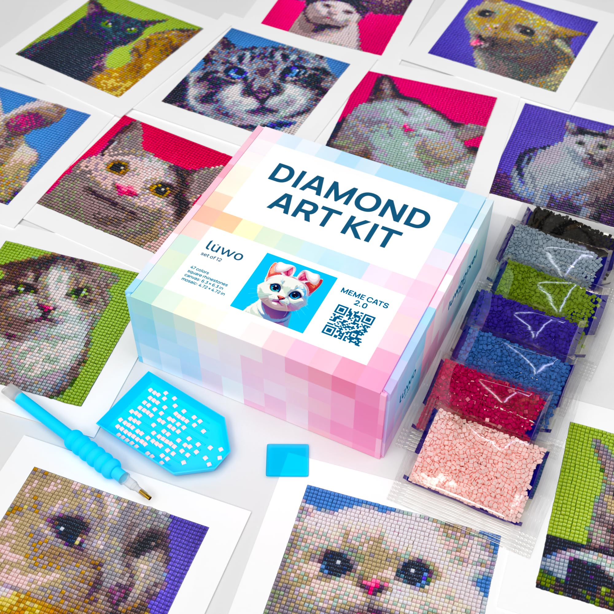 Funny Meme Cat Diamond Art Kits - Beginner Friendly -1