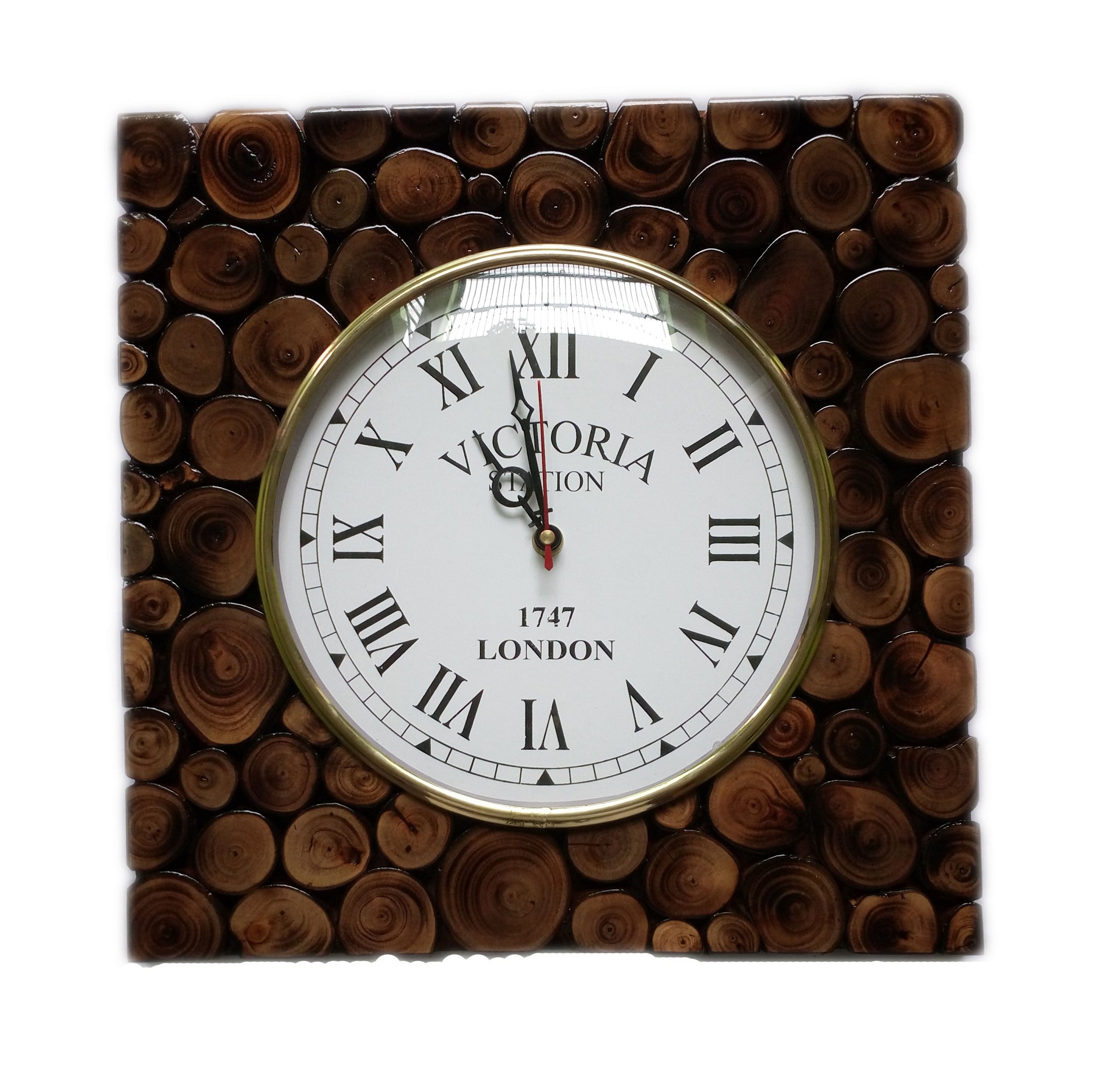Horloge murale en teck massif Hind Bricoler : art du fait main et finitions premium pour votre salon