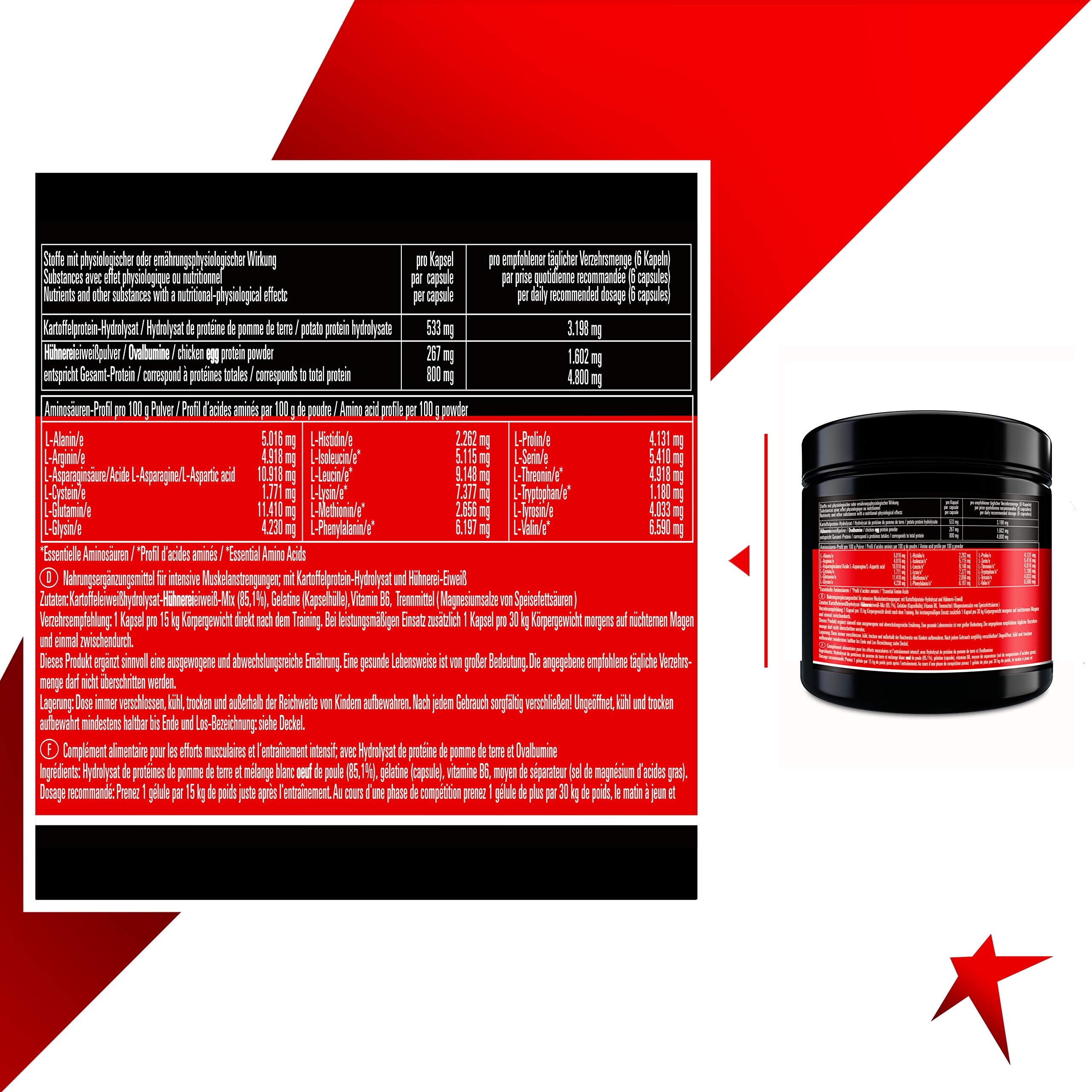AMINOSÄUREN MUSCLE PACK | 300 Kapseln BCAA CAPS und 300 Kapseln PERFECT MASS CAPS hochdosiert | Der beste Aminosäuren Komplex zur Versorgung kurz vor und direkt nach dem Training | MADE IN GERMANY