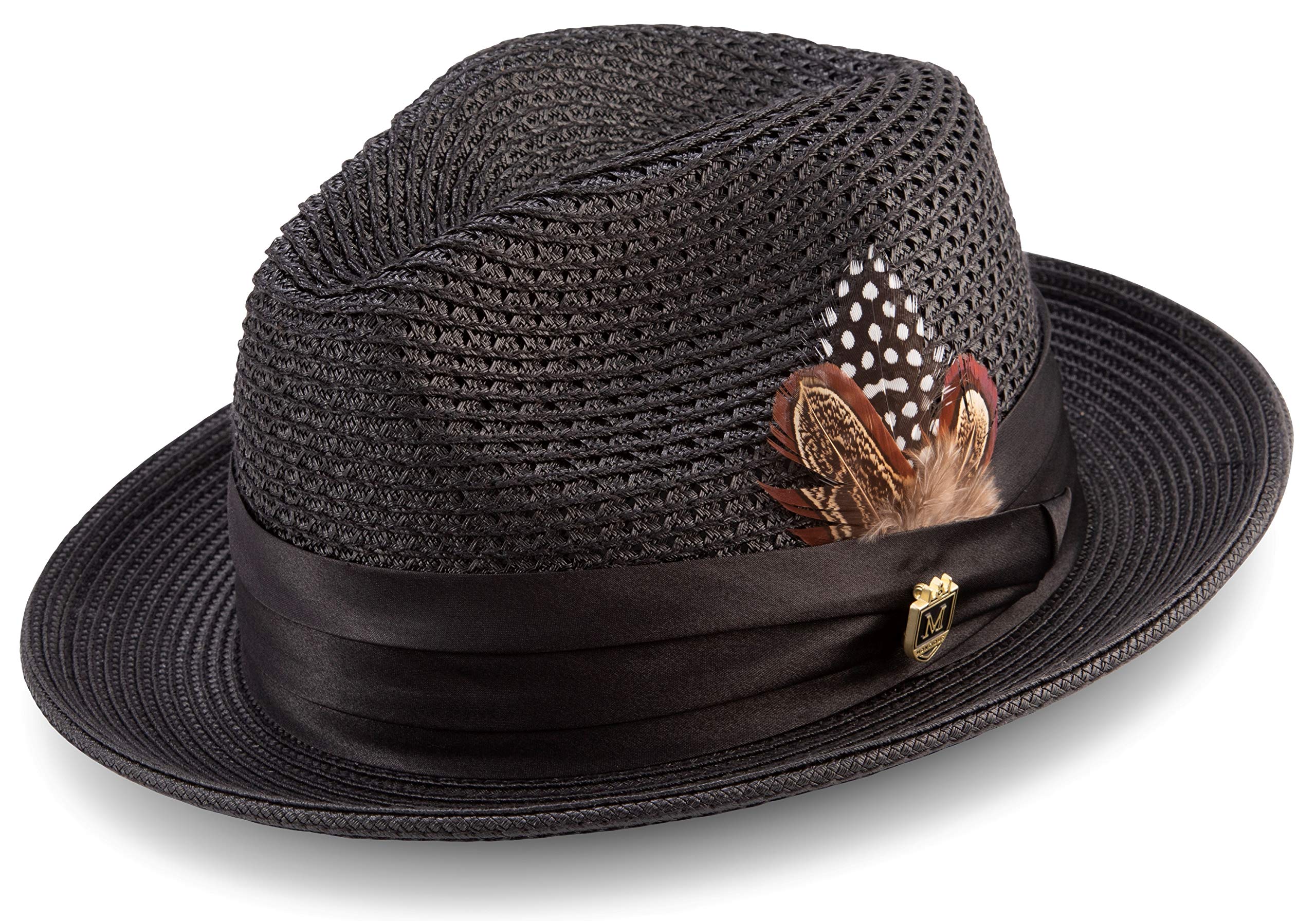 Braided Pinch Fedora Hat for Men | Lightweight Polyester Summer Panama Hat Trendy Design…