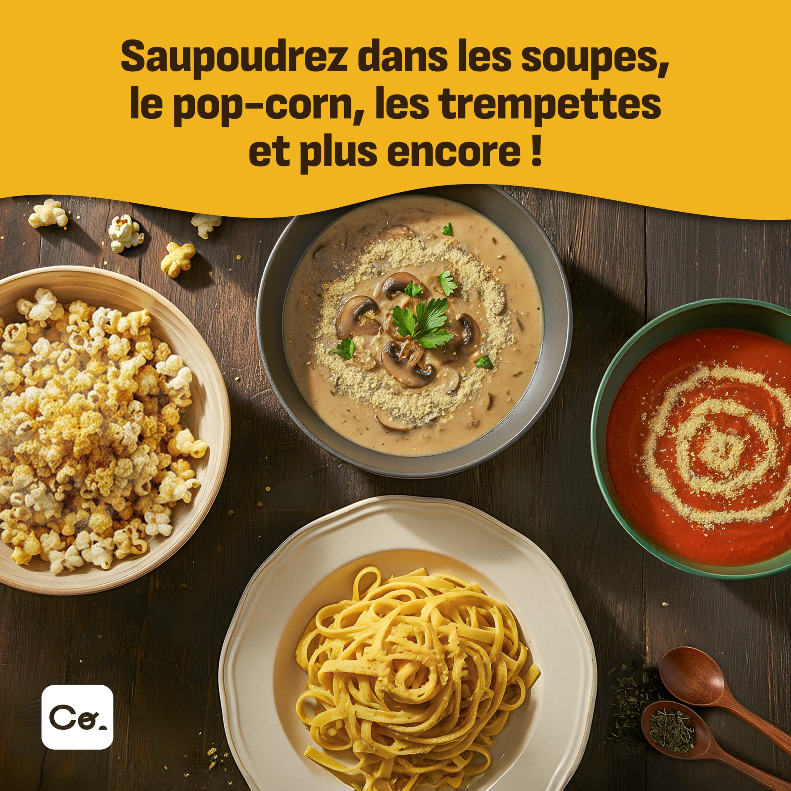 Coolinario Levure Nutritionnelle Non Enrichie (56 g) Assaisonnement Végan au Goût Noisette | Riche en Protéines, Fibres & Minéraux | Pour Snacks, Sauces & Vinaigrettes | Sans Gluten