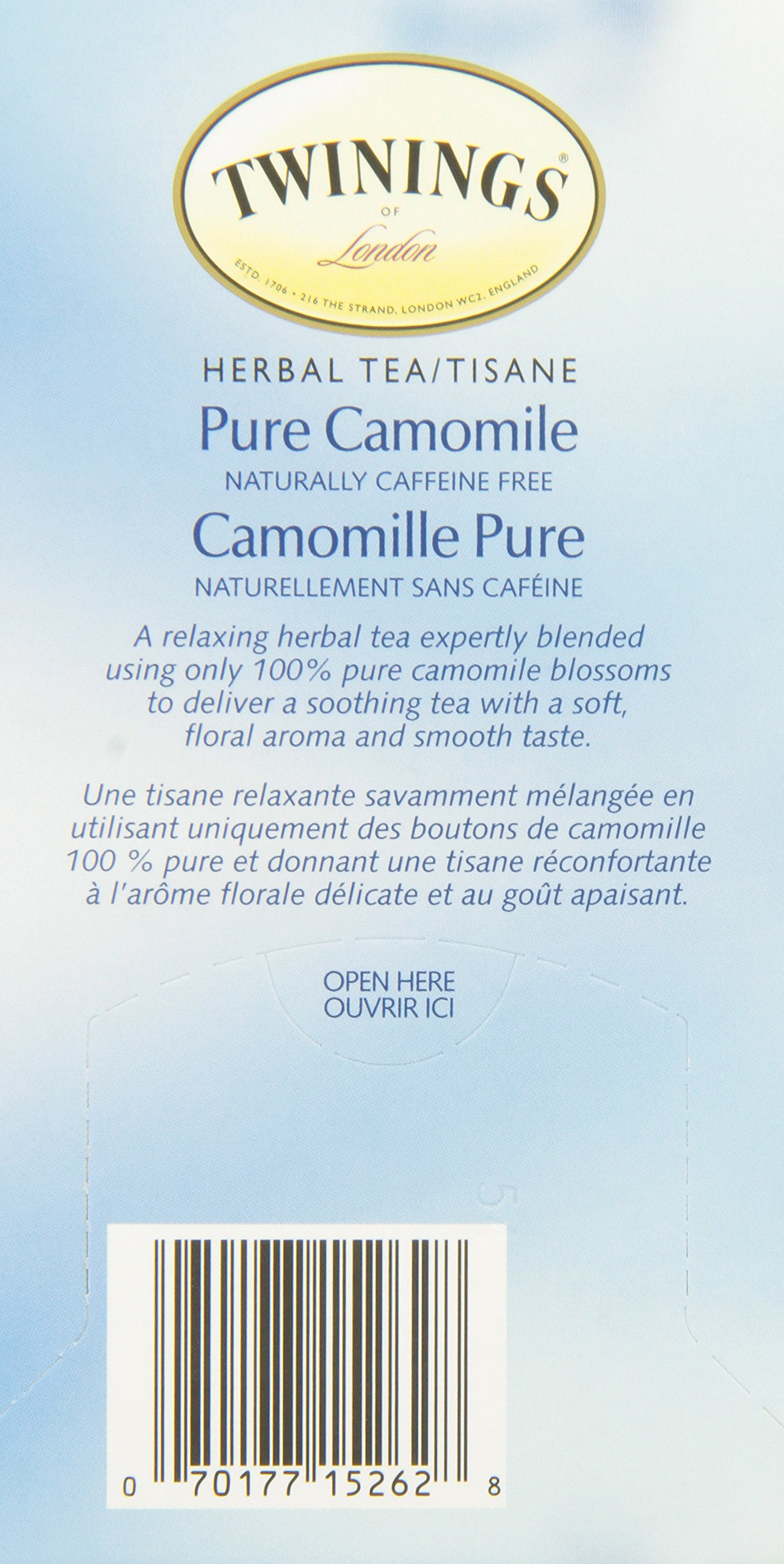 Twinings Herbal Camomile Individually Wrapped Teabags, Naturally Caffeine-Free, Made with 100% Pure Camomile Blossoms, 20 Count (Pack of 6), Enjoy Hot or Iced - 5
