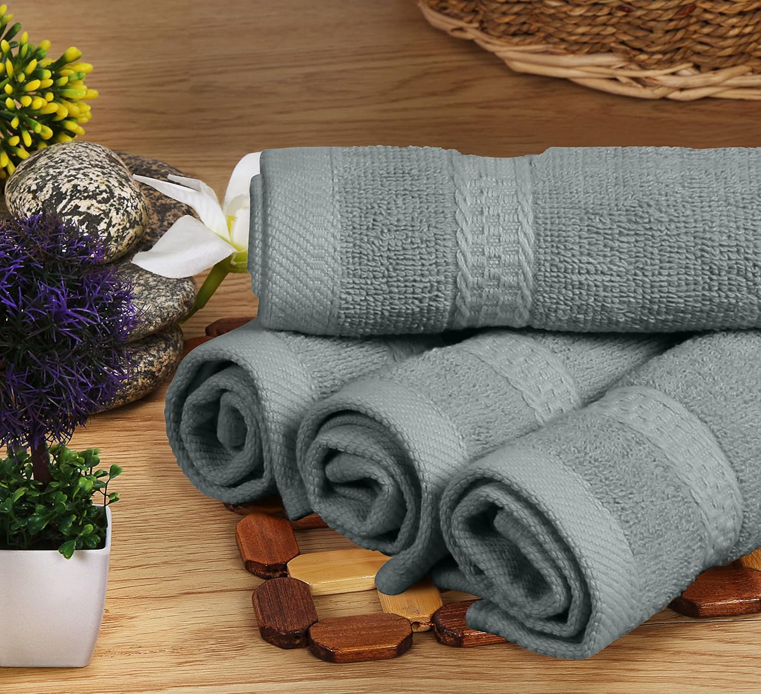 Coral Cotton Variety Pack Kids Washcloth and Hand Towels Set