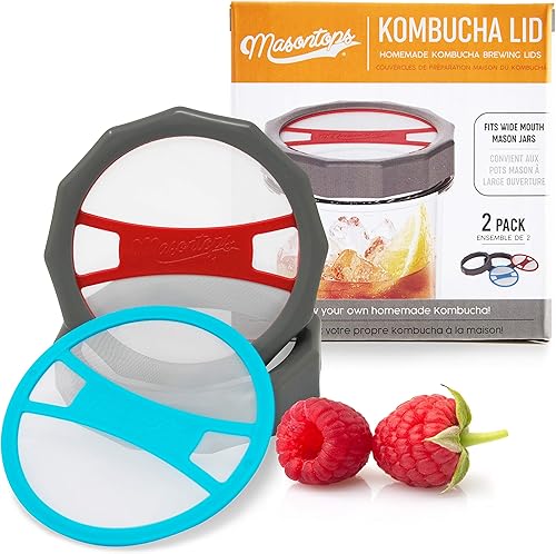 Miniatura 8 de Masontops Tapa de Kombucha  Suministros para tarros de masón de elaboración de cerveza casera  Kit de inicio de fabricación de kombucha orgánico