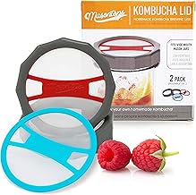Masontops Kombucha Lid - Home Brewing Mason Jar Supplies - Live Organic Kombucha Making Starter Kit - Scoby Not Included 2-Pack