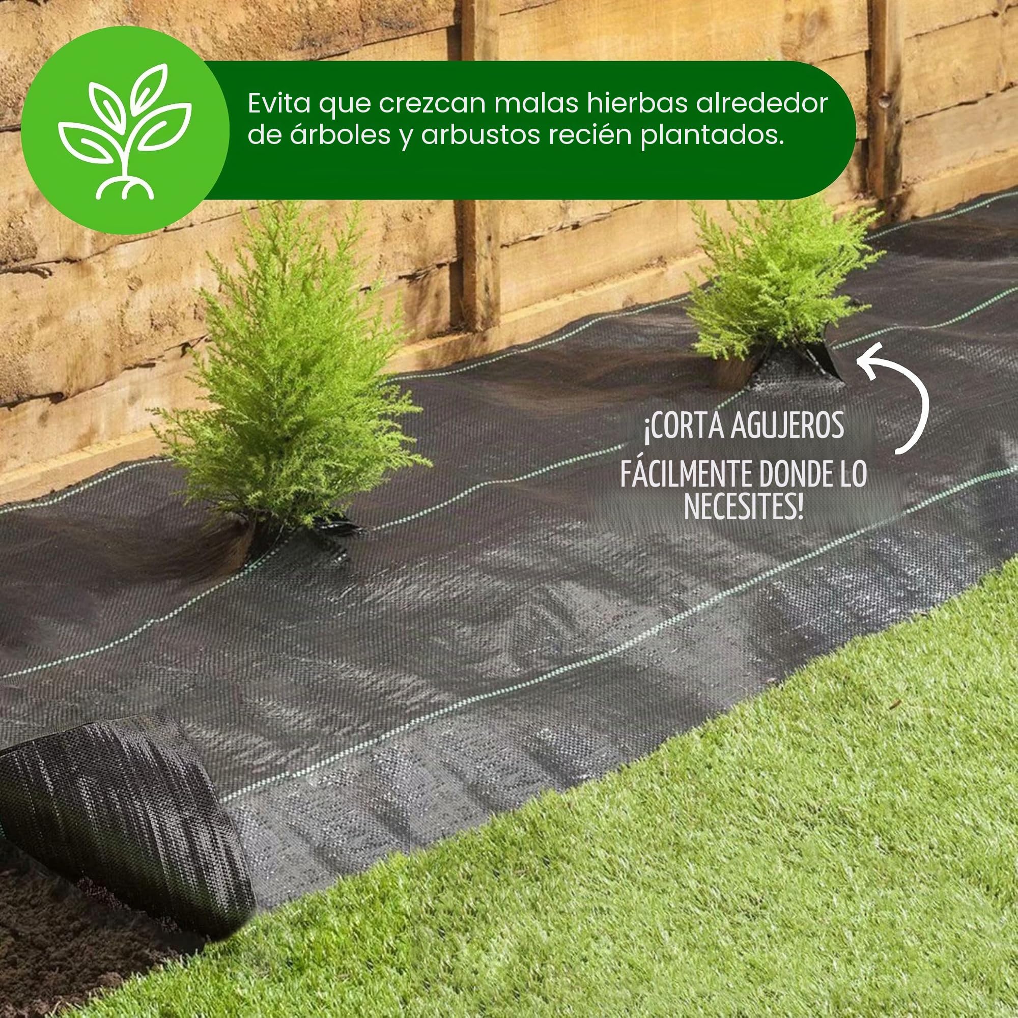 Green Thumbz Malla Antihierbas (1 m x 50 m) - Tela Antihierbas Plegable Transpirable, Protege el Huerto de Maleza - 100 gsm Color Negro